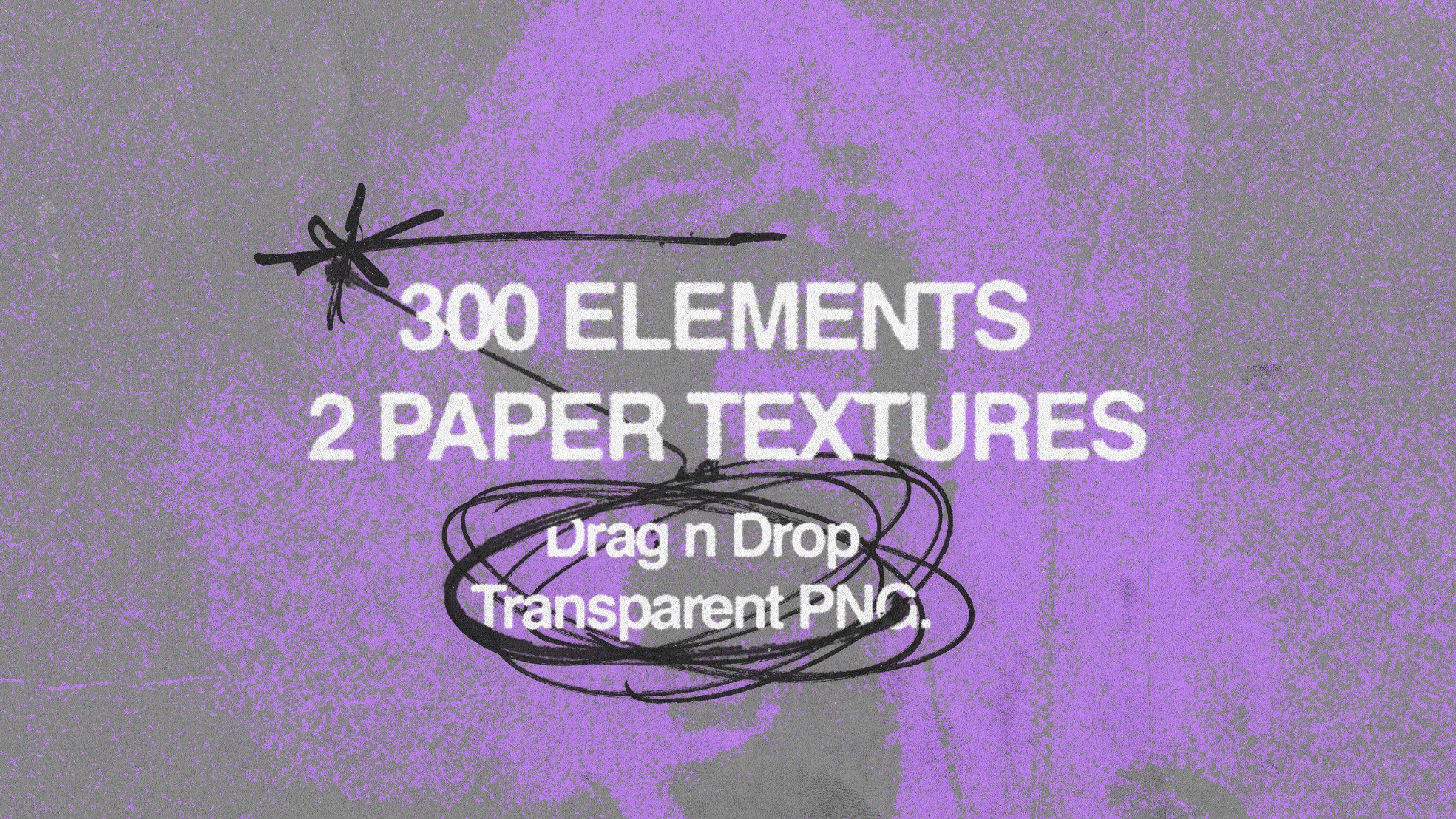 Doodles elements Pack 300多个涂鸦到划痕、箭头、线条 手绘元素 300 PNG ELEMENTS -