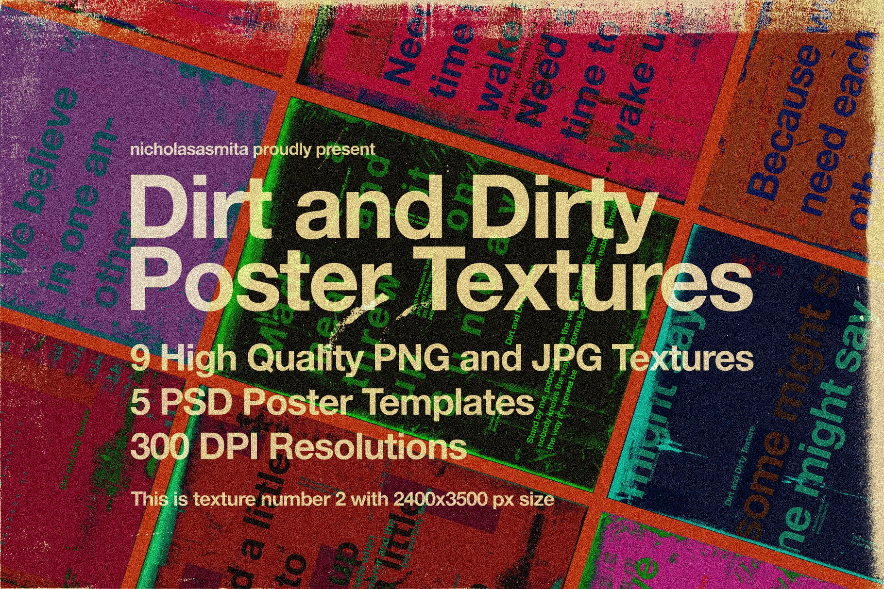 Dirt and Dirty Textures 污垢和肮脏丙烯酸树脂和墨水海报纹理 -