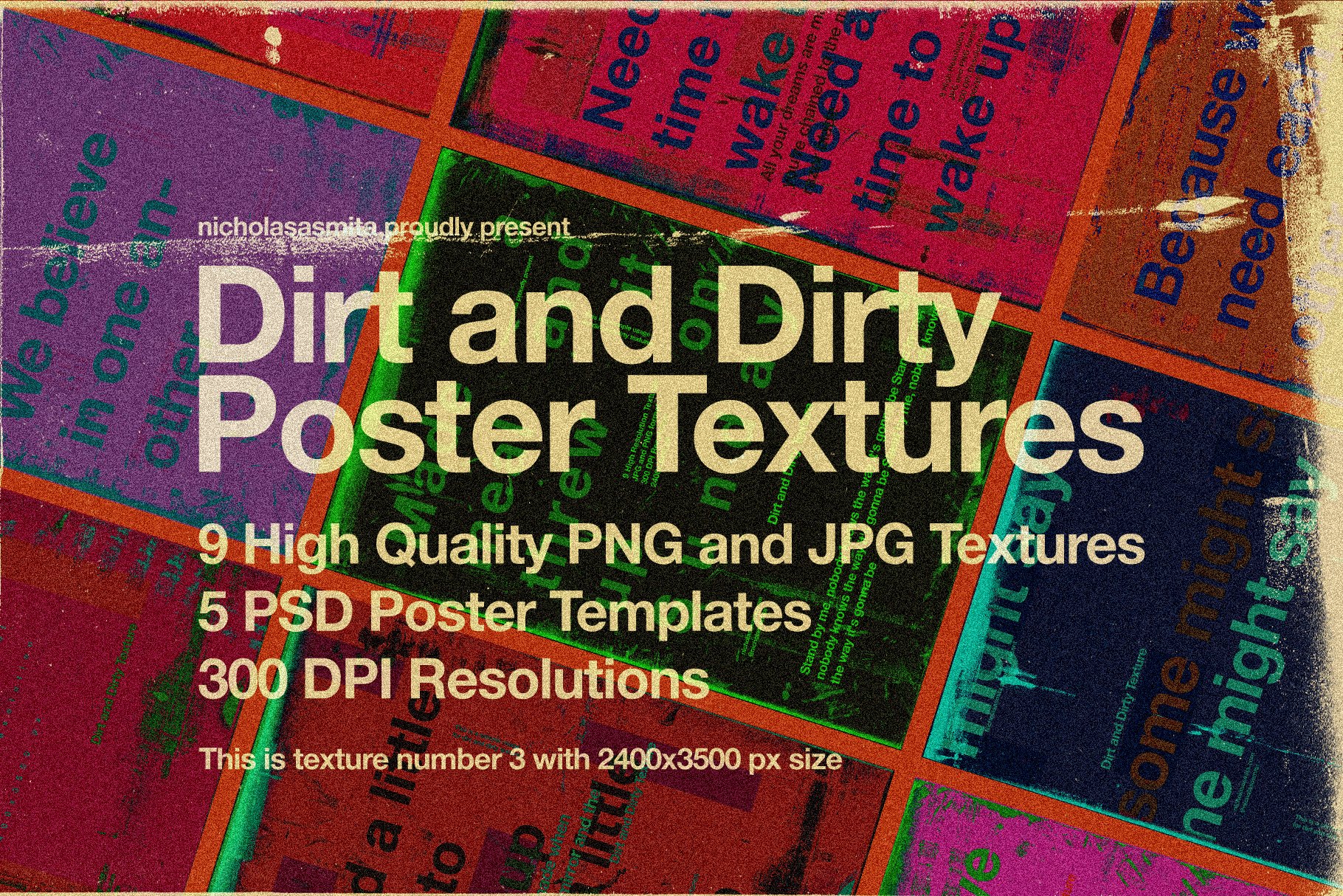 Dirt and Dirty Textures 污垢和肮脏丙烯酸树脂和墨水海报纹理 -