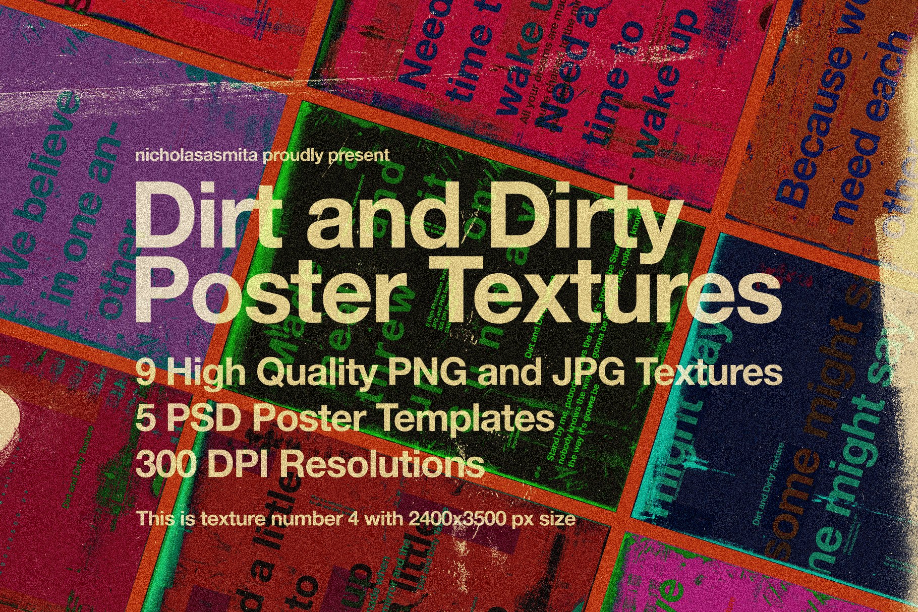 Dirt and Dirty Textures 污垢和肮脏丙烯酸树脂和墨水海报纹理 -