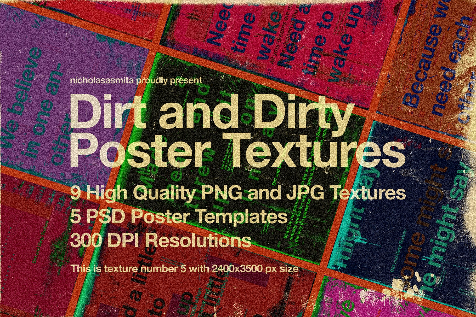 Dirt and Dirty Textures 污垢和肮脏丙烯酸树脂和墨水海报纹理 -