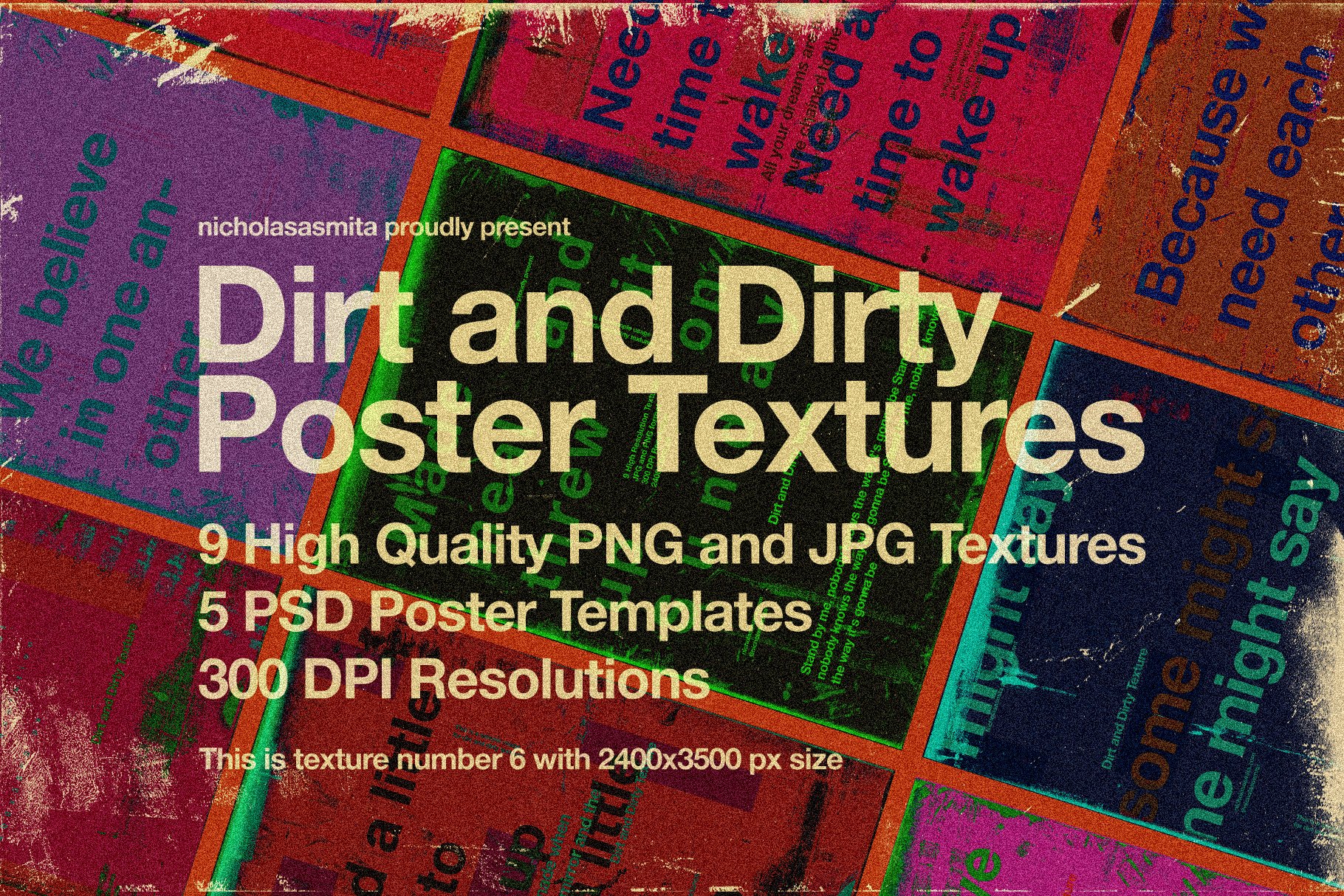 Dirt and Dirty Textures 污垢和肮脏丙烯酸树脂和墨水海报纹理 -