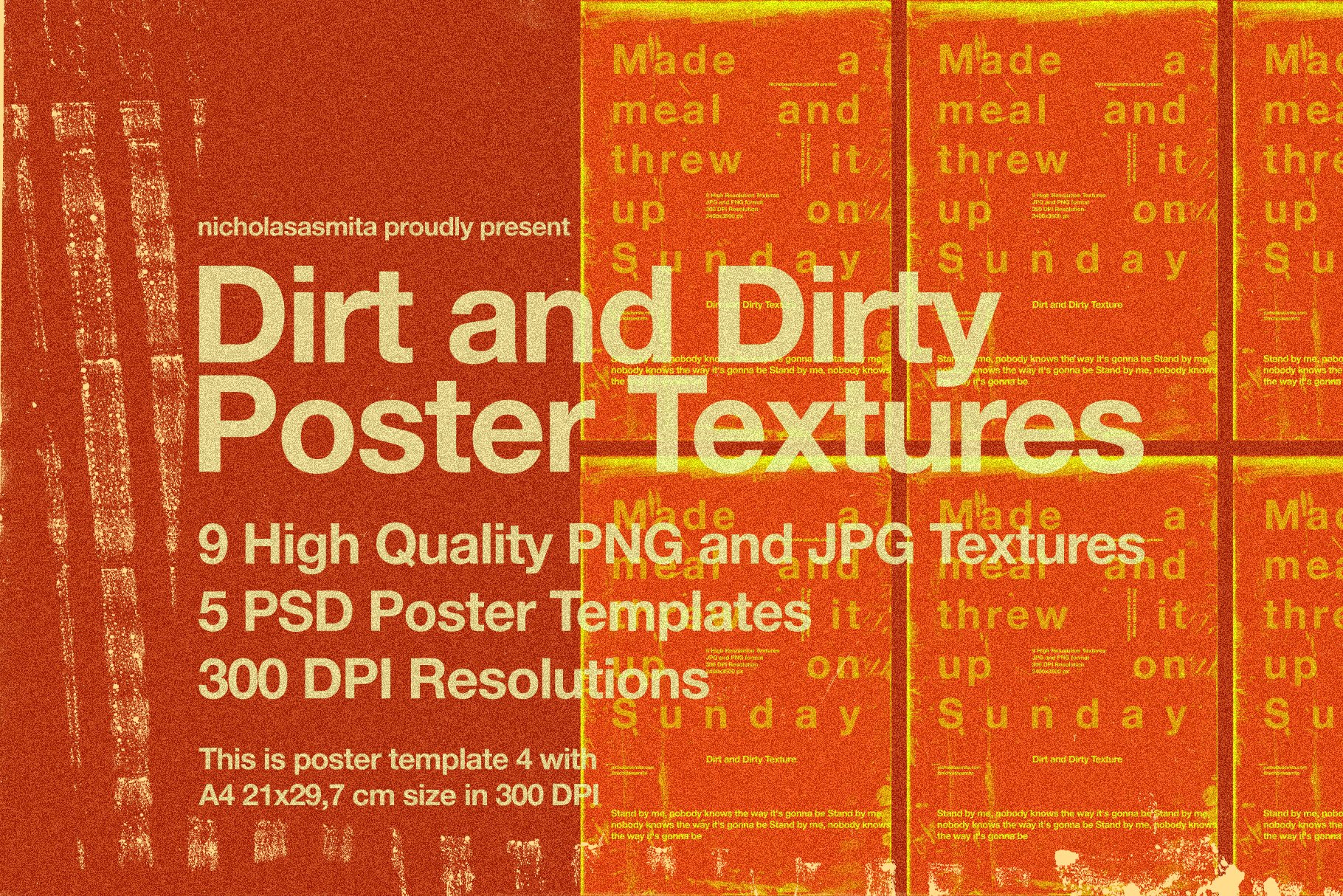 Dirt and Dirty Textures 污垢和肮脏丙烯酸树脂和墨水海报纹理 -