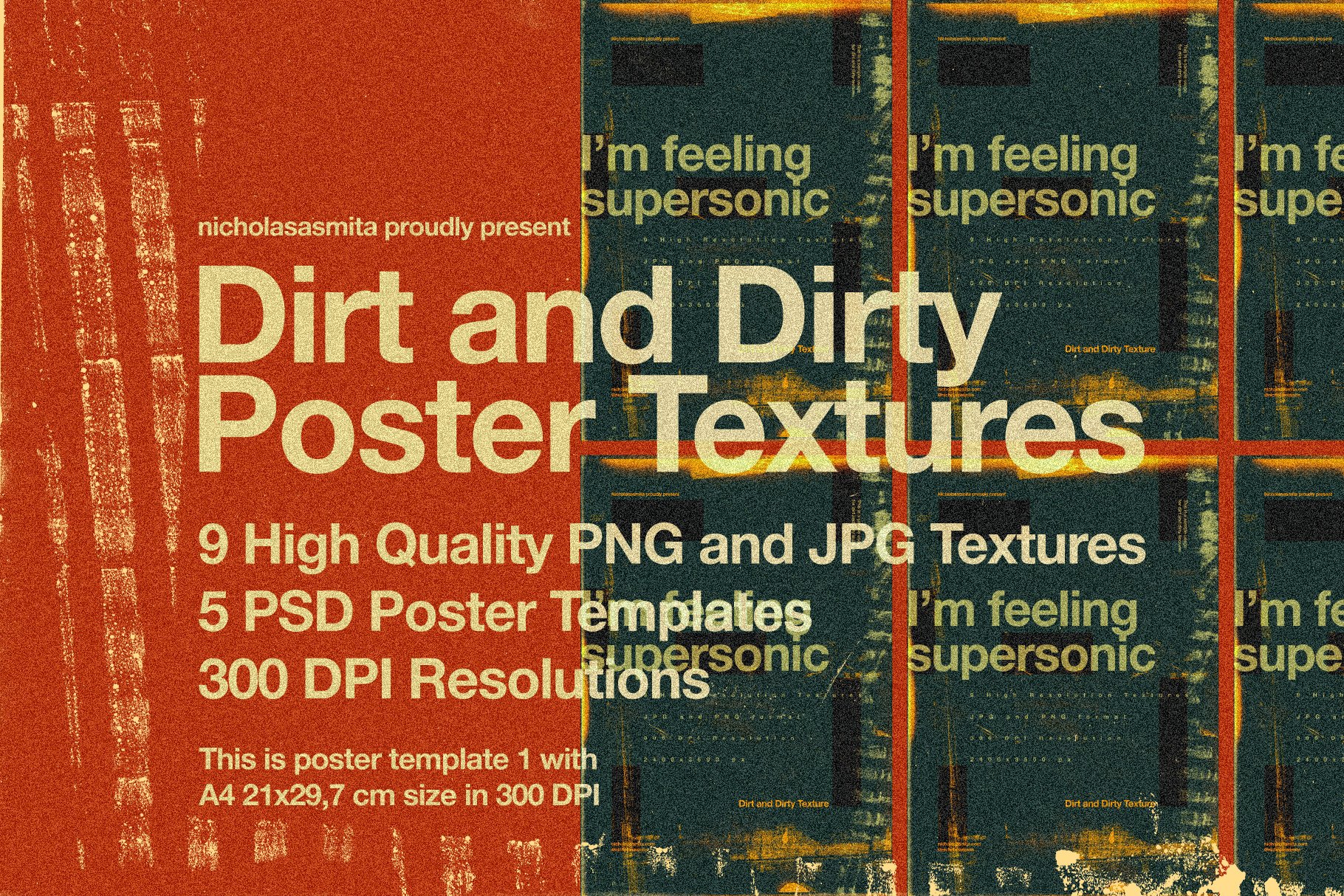 Dirt and Dirty Textures 污垢和肮脏丙烯酸树脂和墨水海报纹理 -