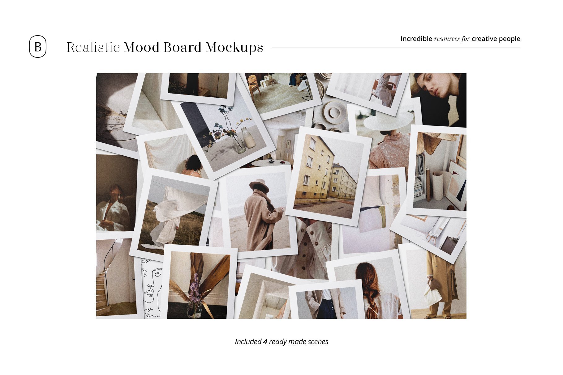 Realistic Mood Board Mockups vol.2 优质纹理照片Photoshop模板PSD -