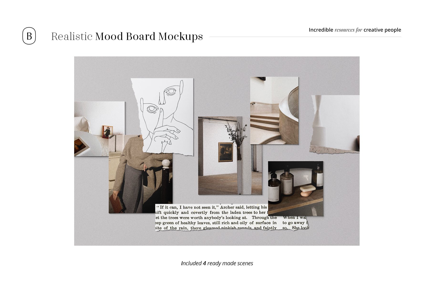 Realistic Mood Board Mockups vol.2 优质纹理照片Photoshop模板PSD -