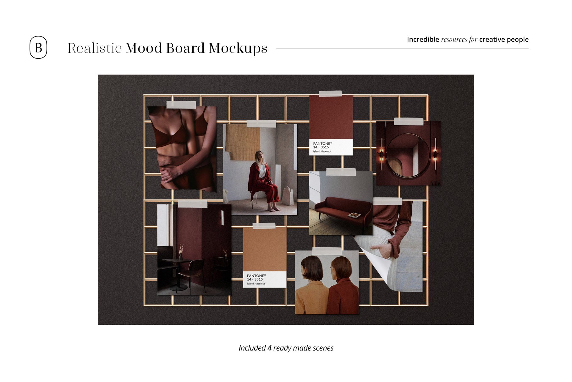 Realistic Mood Board Mockups vol.2 优质纹理照片Photoshop模板PSD -