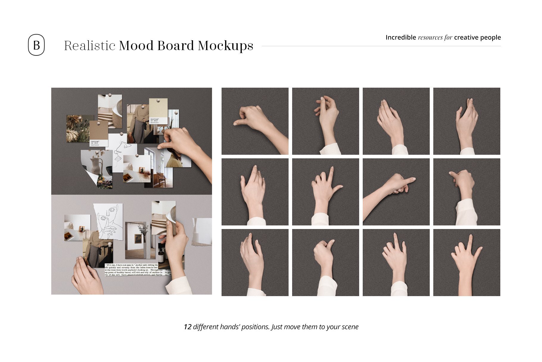 Realistic Mood Board Mockups vol.2 优质纹理照片Photoshop模板PSD -