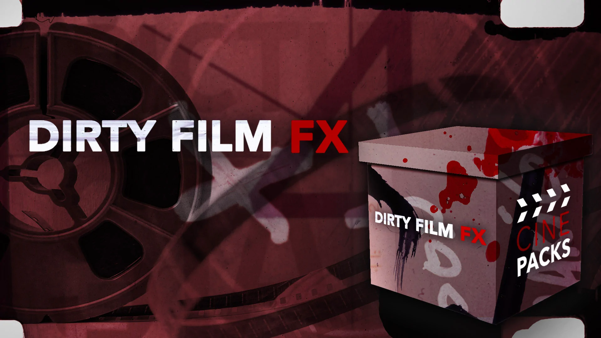 CinePacks – Dirty Film FX 40多种旧胶片扫描资产、纹理、颗粒叠加、倒计时 -