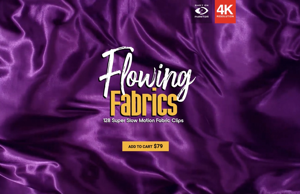 BusyBoxx V19 Flowing Fabrics 128 流动的面料 4K视频叠加 特殊 FX、过渡或背景 -