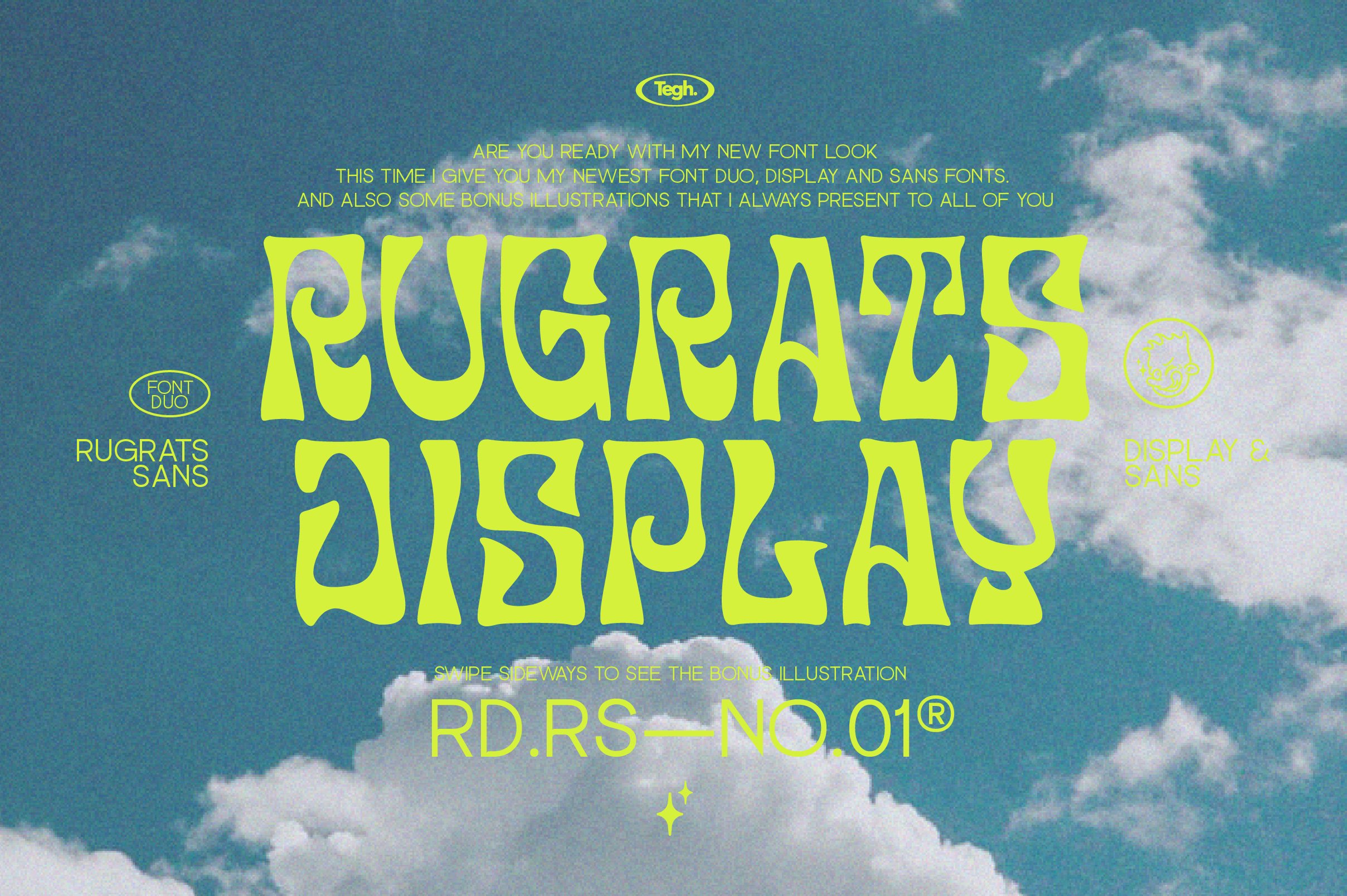 Rugrats font duo + badge 时尚复古海报字体二重奏 + 徽章矢量图形 -