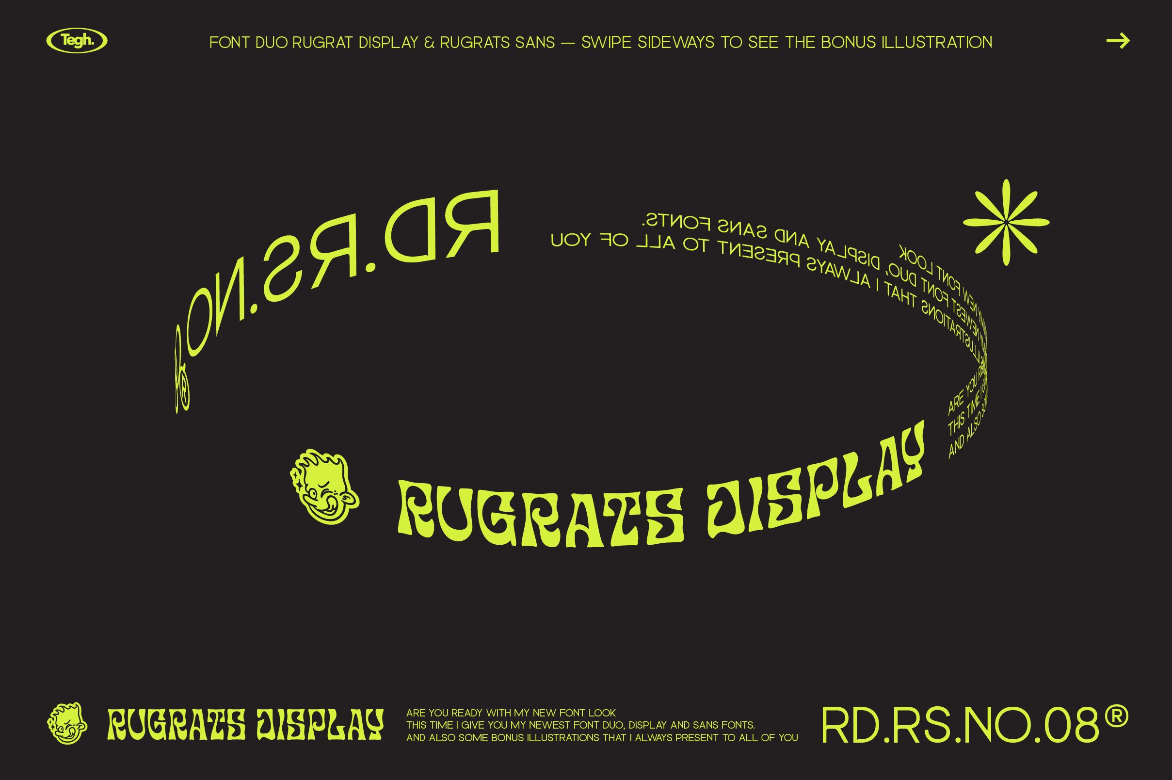 Rugrats font duo + badge 时尚复古海报字体二重奏 + 徽章矢量图形 -