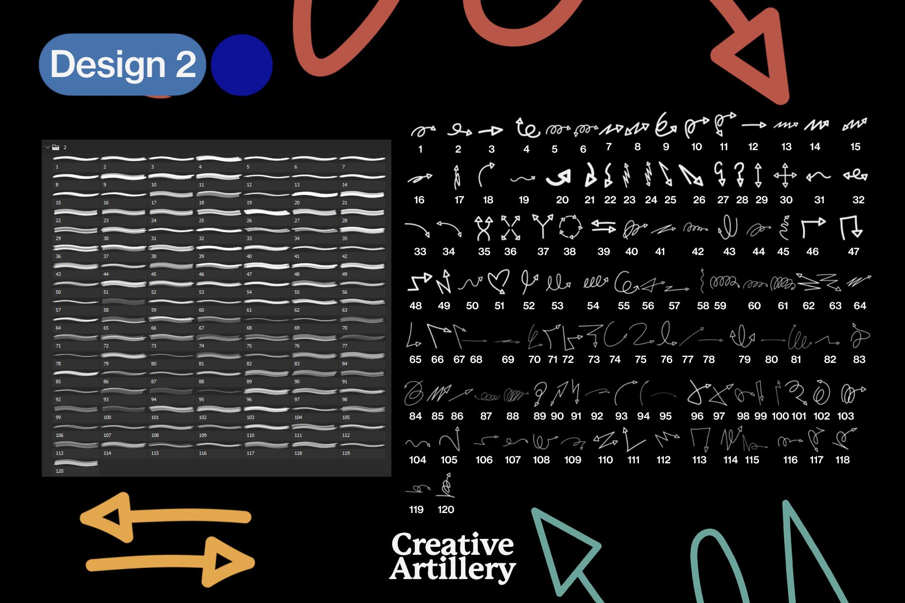 Arrows Brush 335个箭头PNG图形和Photoshop笔刷 -