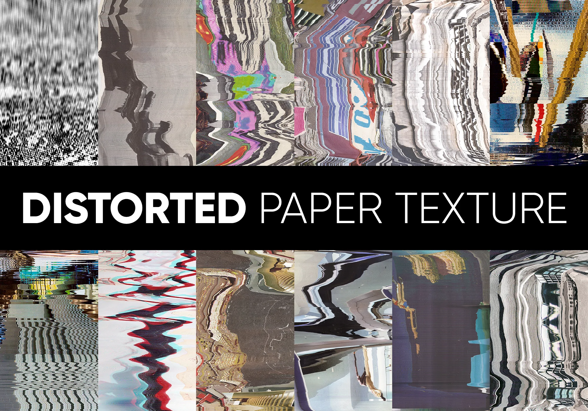 Distorted Paper Texture 高分辨率扭曲纸张时尚新潮设计背景纹理 -