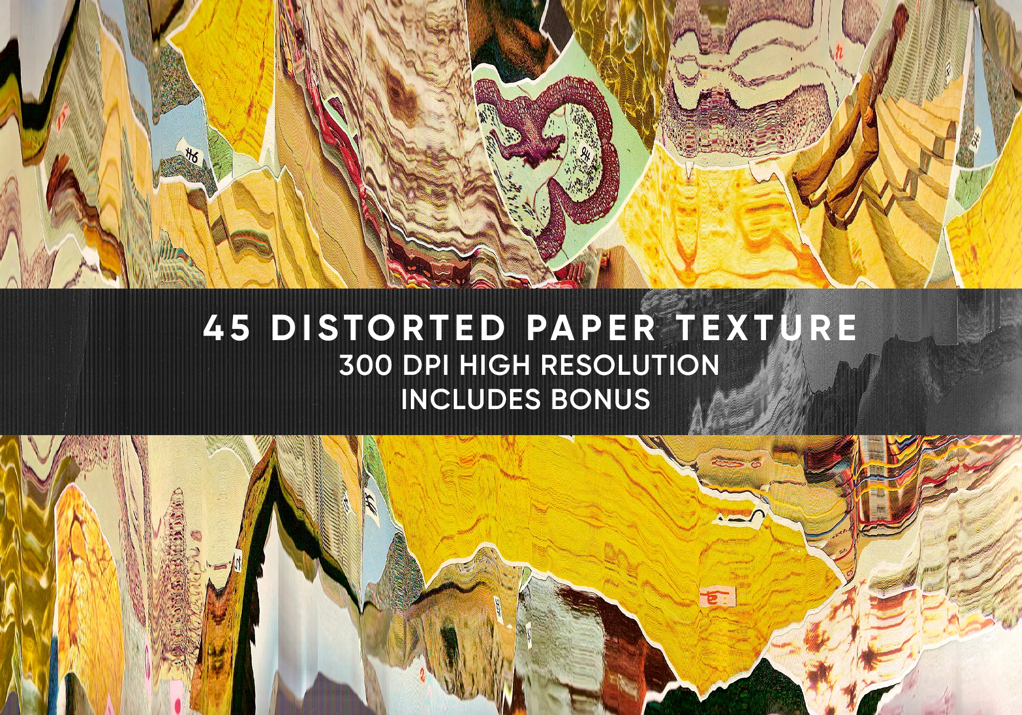 Distorted Paper Texture 高分辨率扭曲纸张时尚新潮设计背景纹理 -