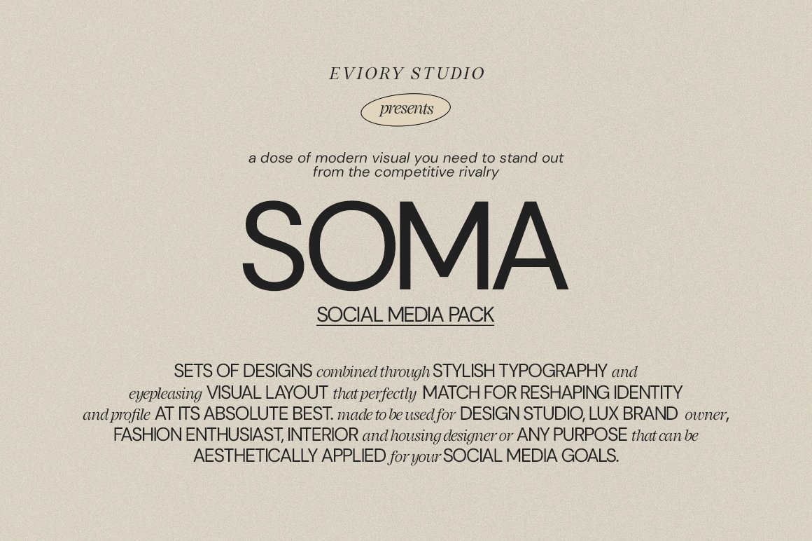 SOMA Social Media Pack 社交媒体品牌海报图形设计PSD模板 -