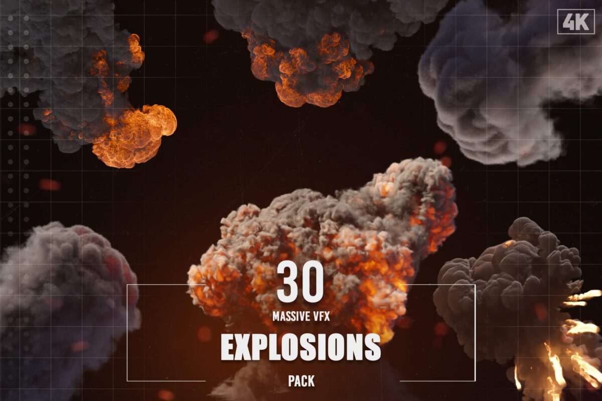 30 Massive VFX Explosions Pack 30个4K影视后期视频特效爆炸包 -