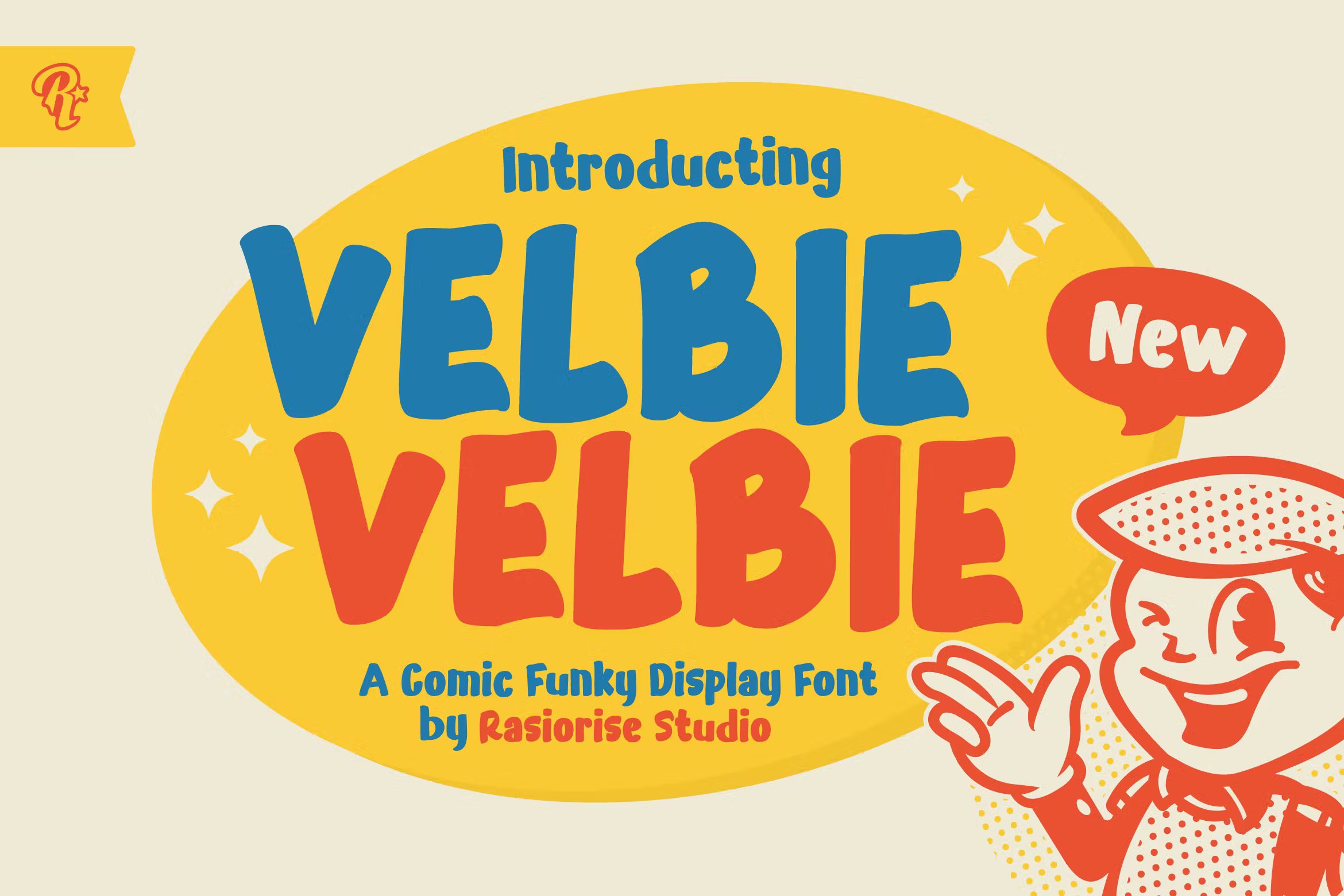 Velbie - Cartoon Display Font 复古时髦卡通儿童书籍、漫画文本、海报字体 -