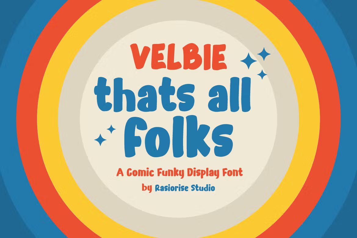 Velbie - Cartoon Display Font 复古时髦卡通儿童书籍、漫画文本、海报字体 -