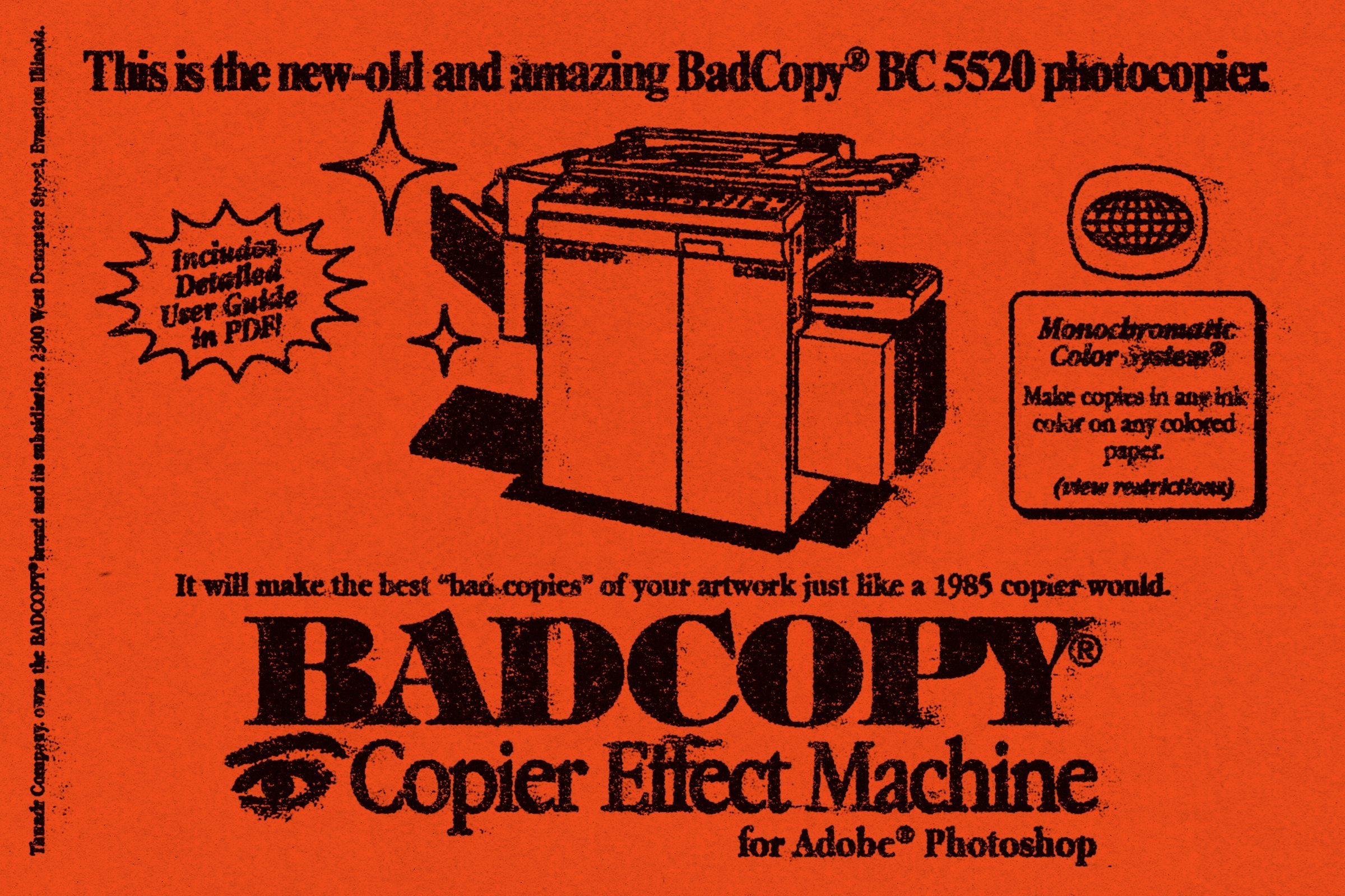 BADCOPY Copier Effect Machine 复印机效果PSD模板 垃圾摇滚野蛮主义 碳粉墨水打印纹理效果 -