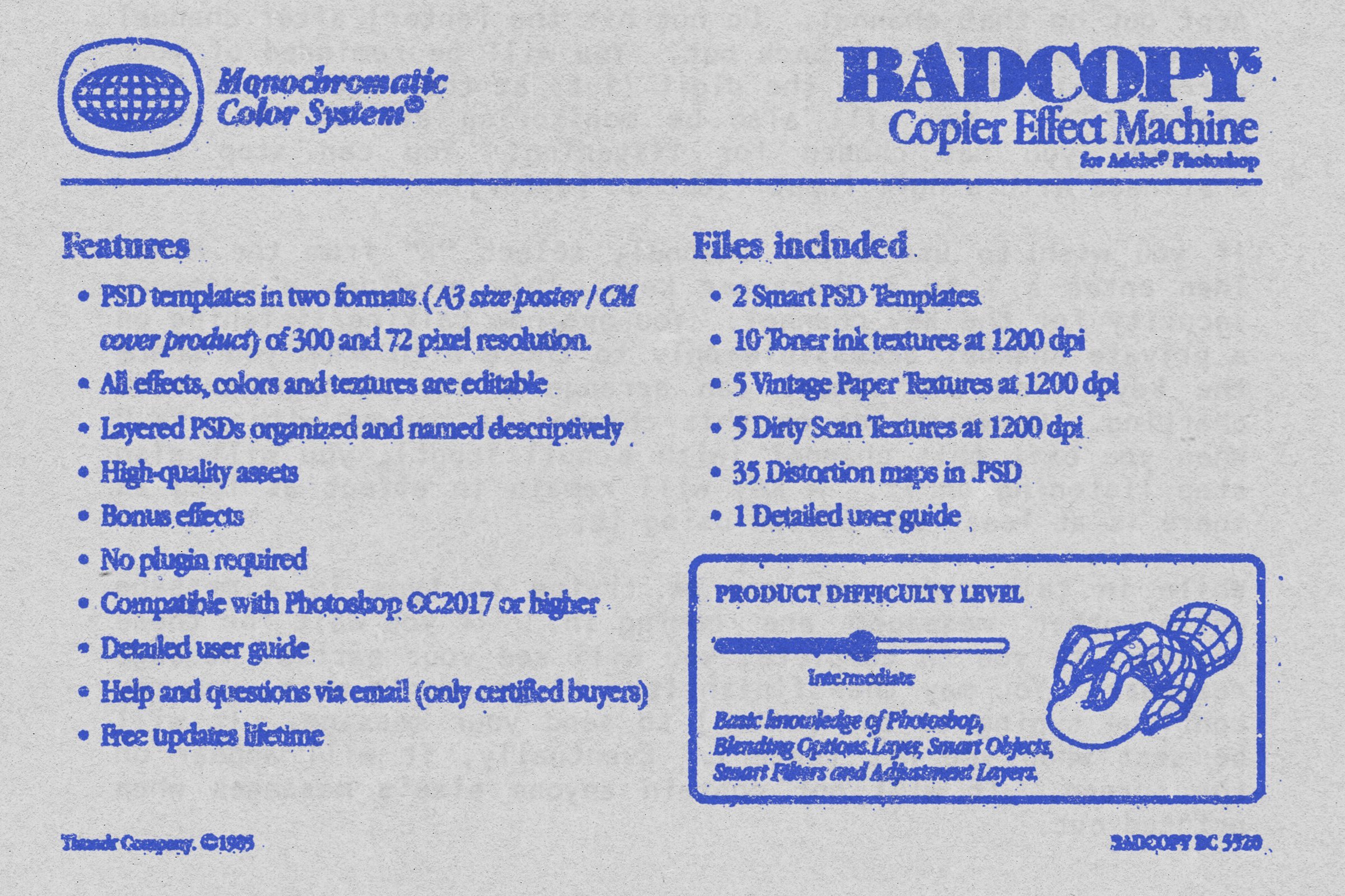 BADCOPY Copier Effect Machine 复印机效果PSD模板 垃圾摇滚野蛮主义 碳粉墨水打印纹理效果 -