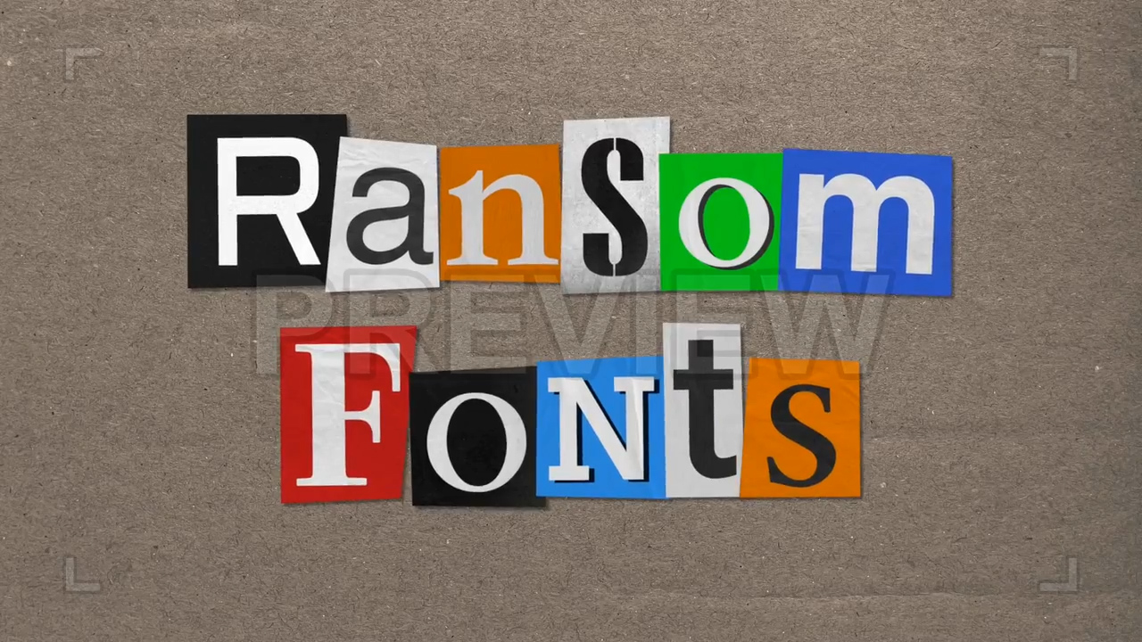 186个定格拼贴字母数字符号动画字体剪辑元素 透明alpha通道 Ransom Type-Kit Animation Pack  -