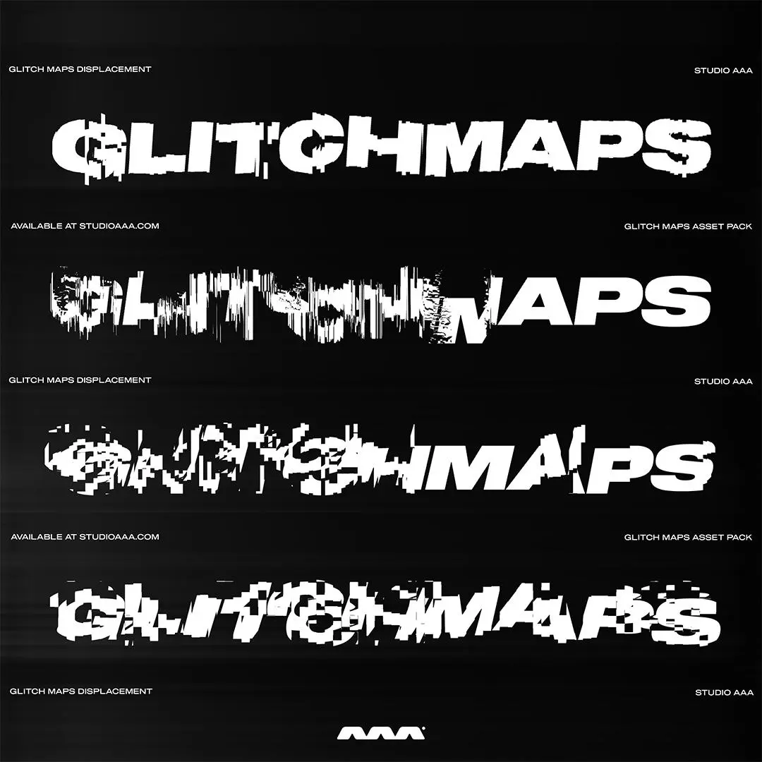 AAA - Glitch Maps 故障置换贴图 Photoshop文字效果 -