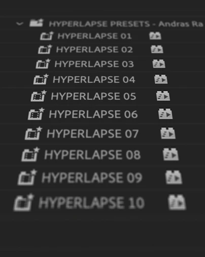 Andras Ra 10个PR预设延时摄影运动拉伸推进旋转过渡效果 Hyperlapse Motion & Transition Presets (Premiere Pro) -