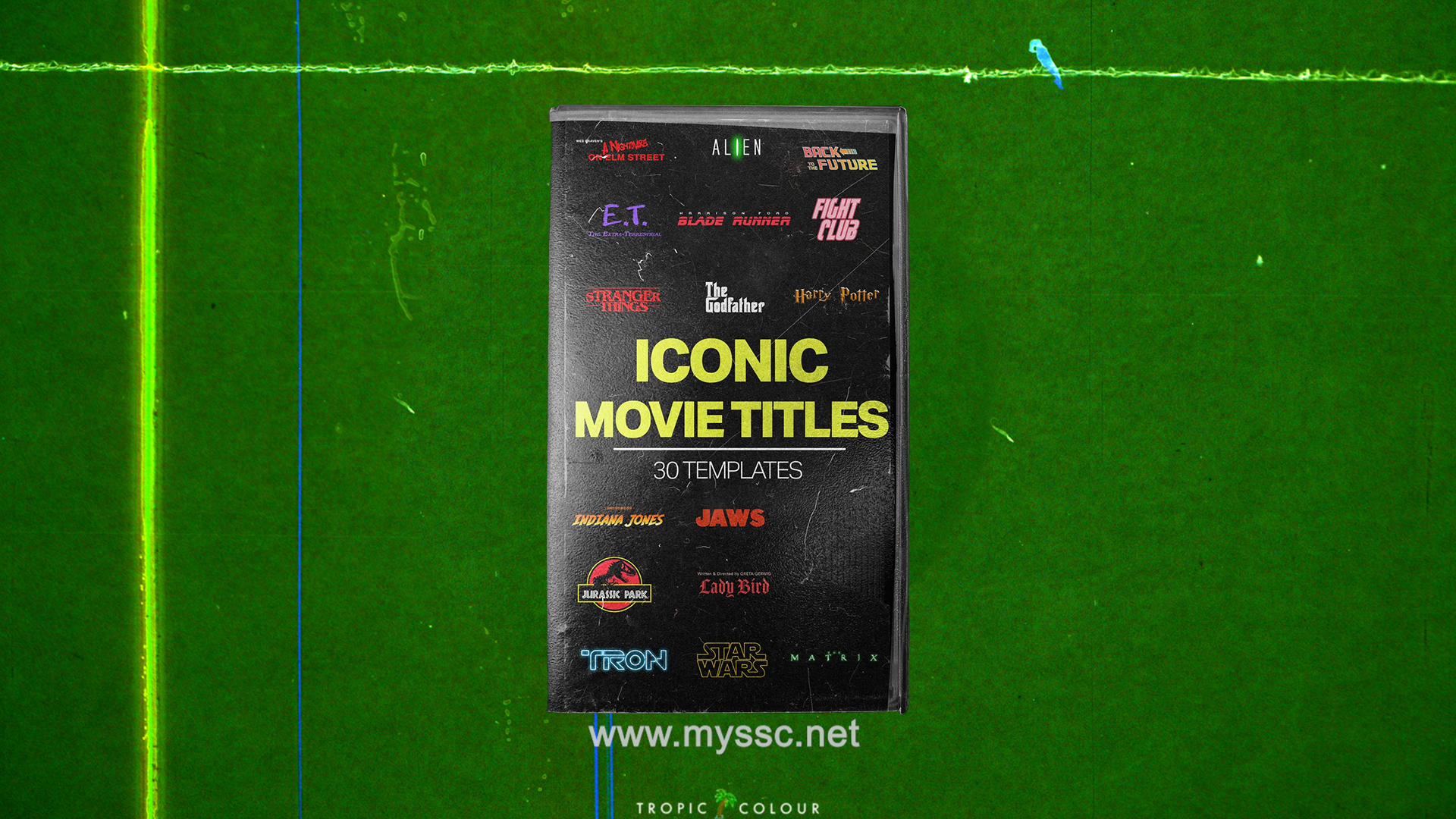 Tropic Colour 30多个自定义好莱坞电影标题模板PR/AE/FCP/PS+标题字体下载 ICONIC MOVIE TITLES TEMPLATES -