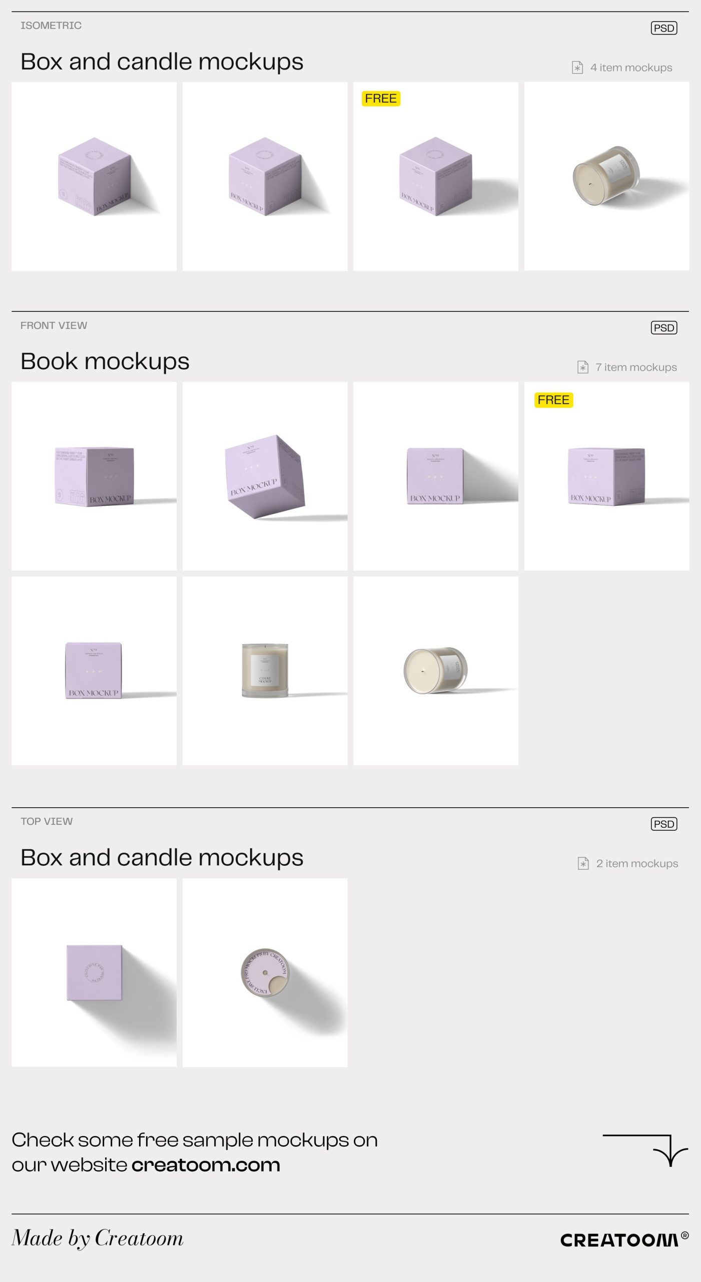 Itchy - Box&Candle mockups 蜡烛香薰模型包装盒子设计样机 -