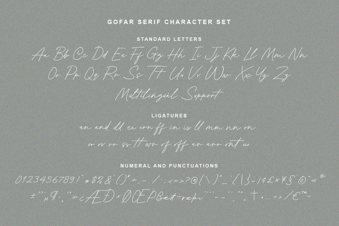 Gofar | Font Duo 手写和常规现代大小写字体、艺术海报设计字体、品牌印刷字体、书籍、LOGO、网站社交媒体、平面影视字体 -