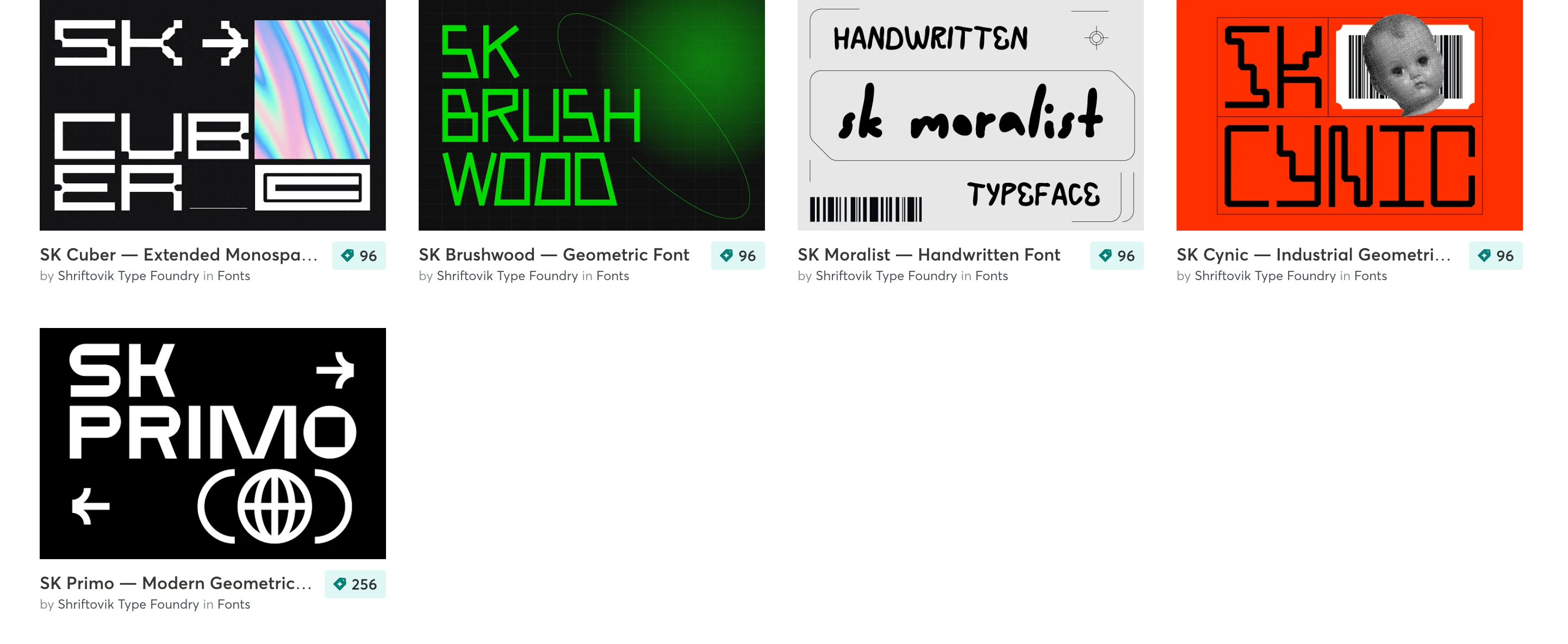 Shriftovik 字体厂商 16种字体集合包 Complete SK Font Collection -