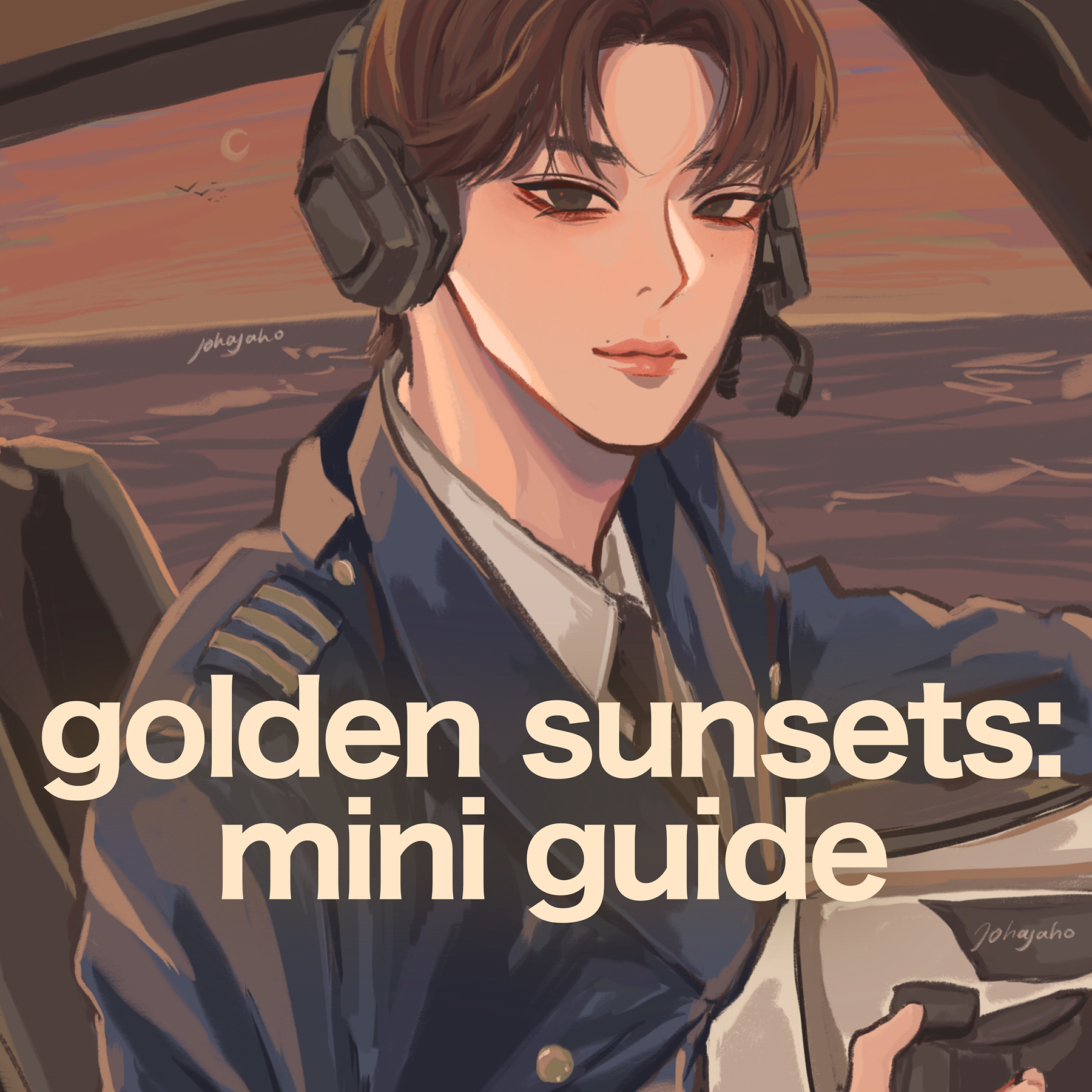 johajaho – 韩国玩乐时尚色彩和纹理插画 Procreate 涂鸦笔刷和调色板 Golden Sunsets - Procreate Set -