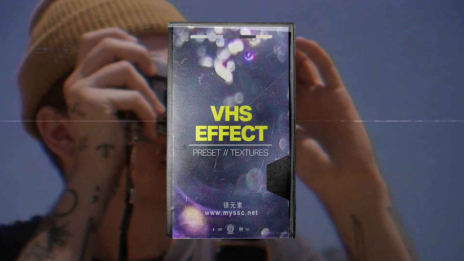 Tropic Colour 复古VHS录像带年代感视频效果、模拟光晕和故障纹理 VHS EFFECT MOV + PR预设文件 -