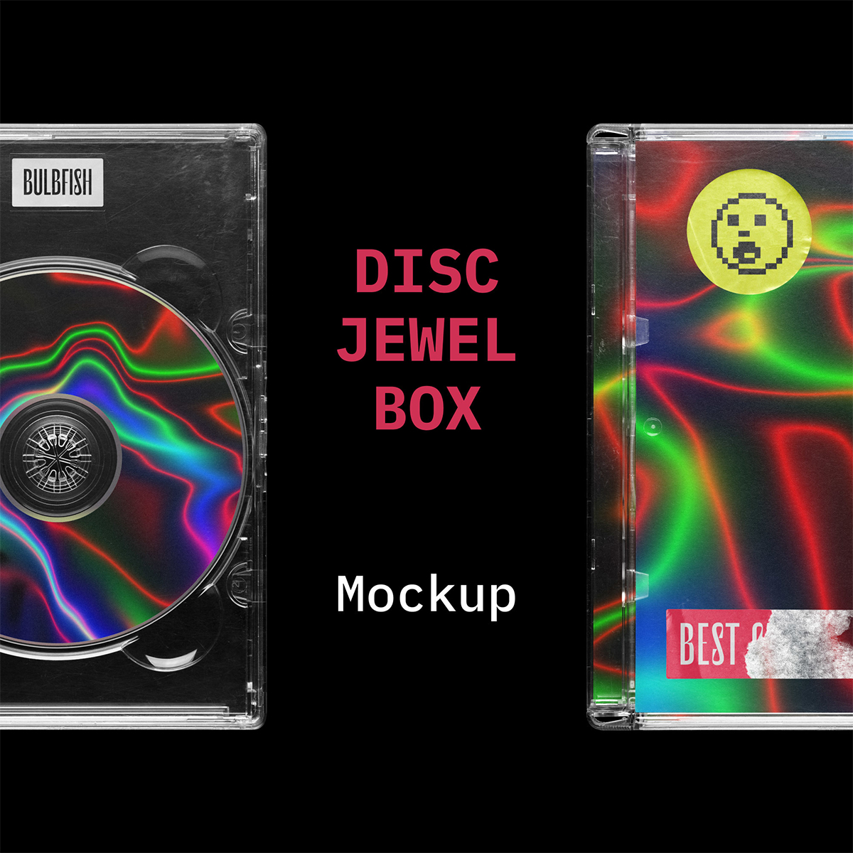 Bulbfish - 潮流酷炫真实外观顶级品质塑料包装定制包装样机 DISC JEWEL BOX MOCKUP -