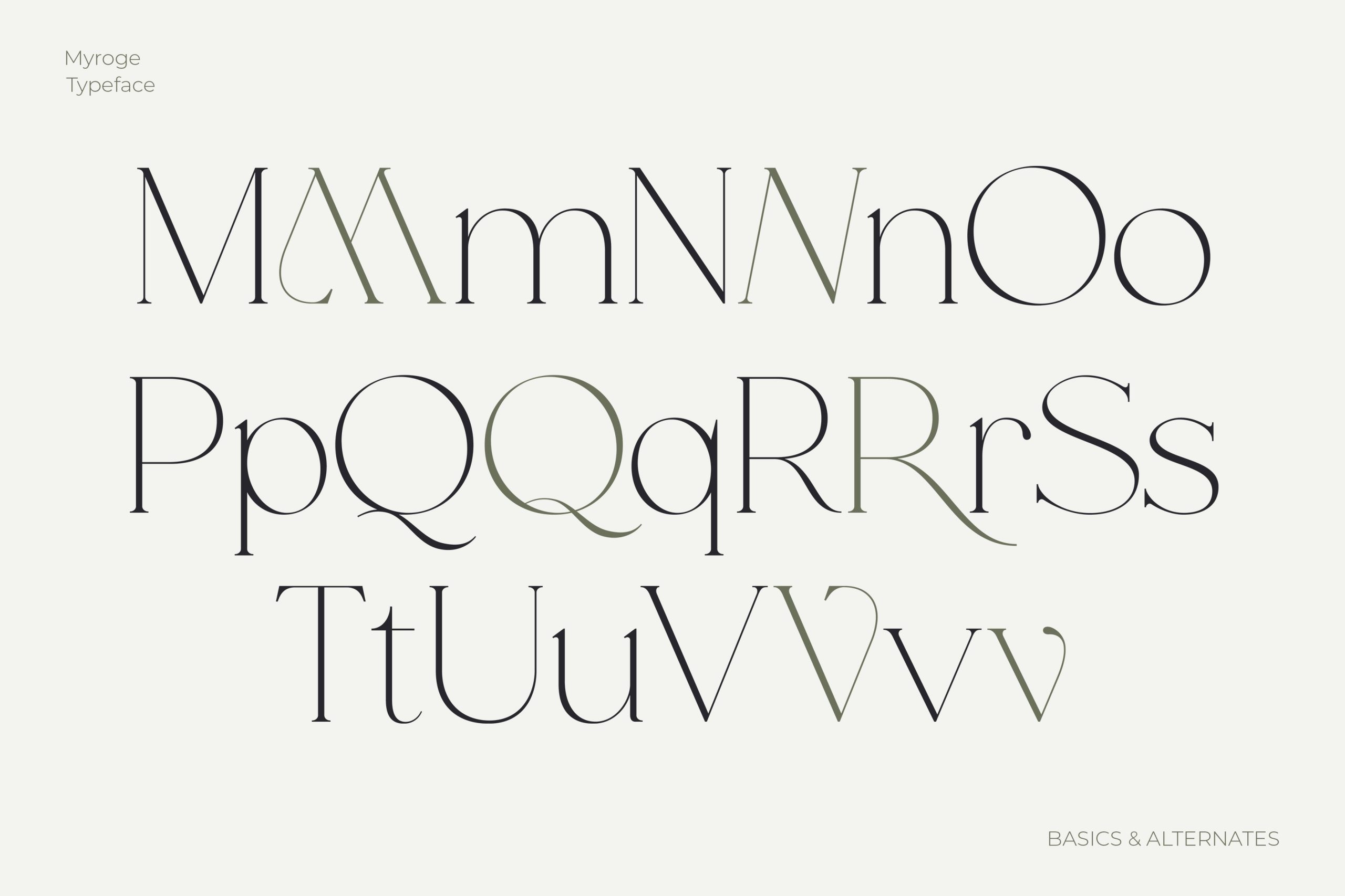 MYROGE elegant & stylish serif 一款品牌化妆品品牌婚礼请柬时尚衬线字体 -