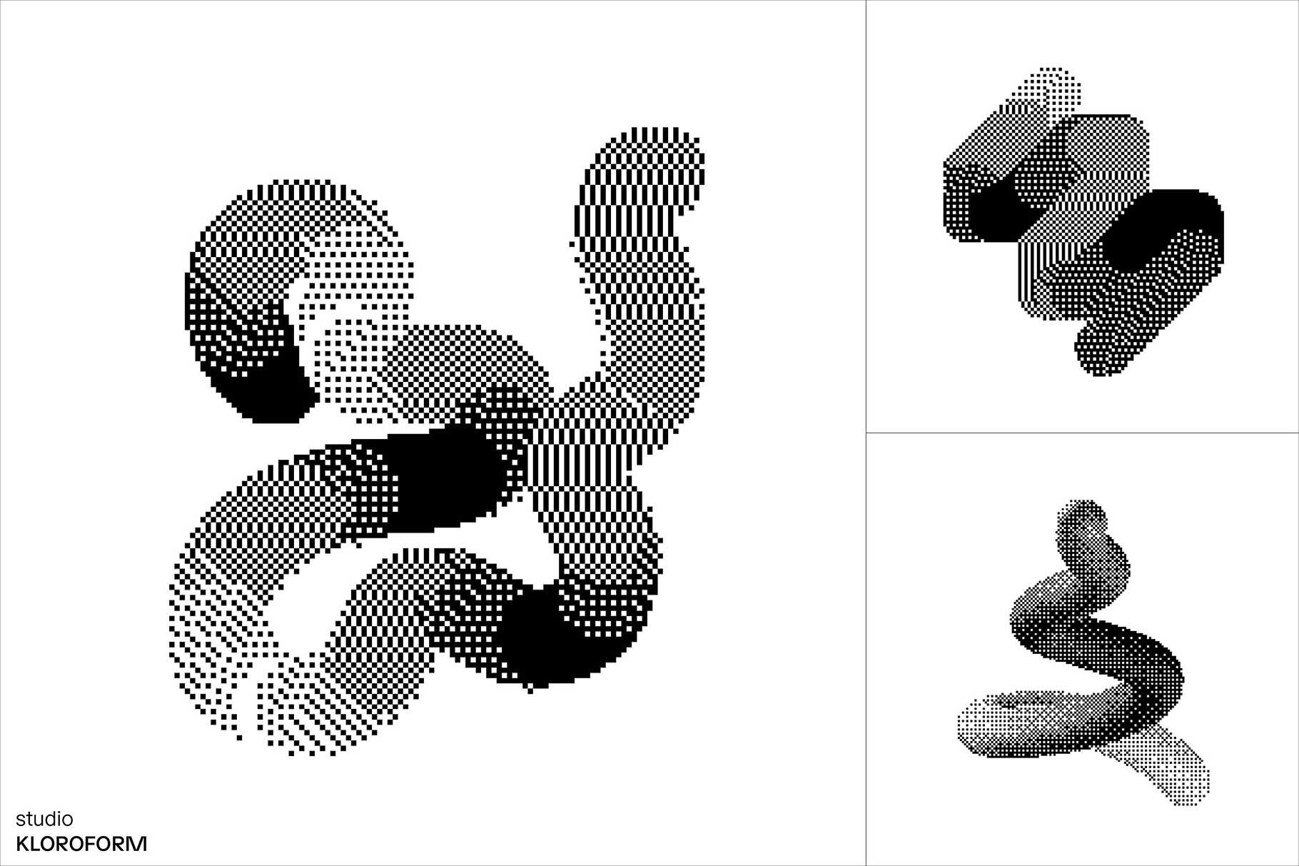 Dither 2 一组 130个复古时尚像素海报设计产品印刷矢量PNG图形元素 -