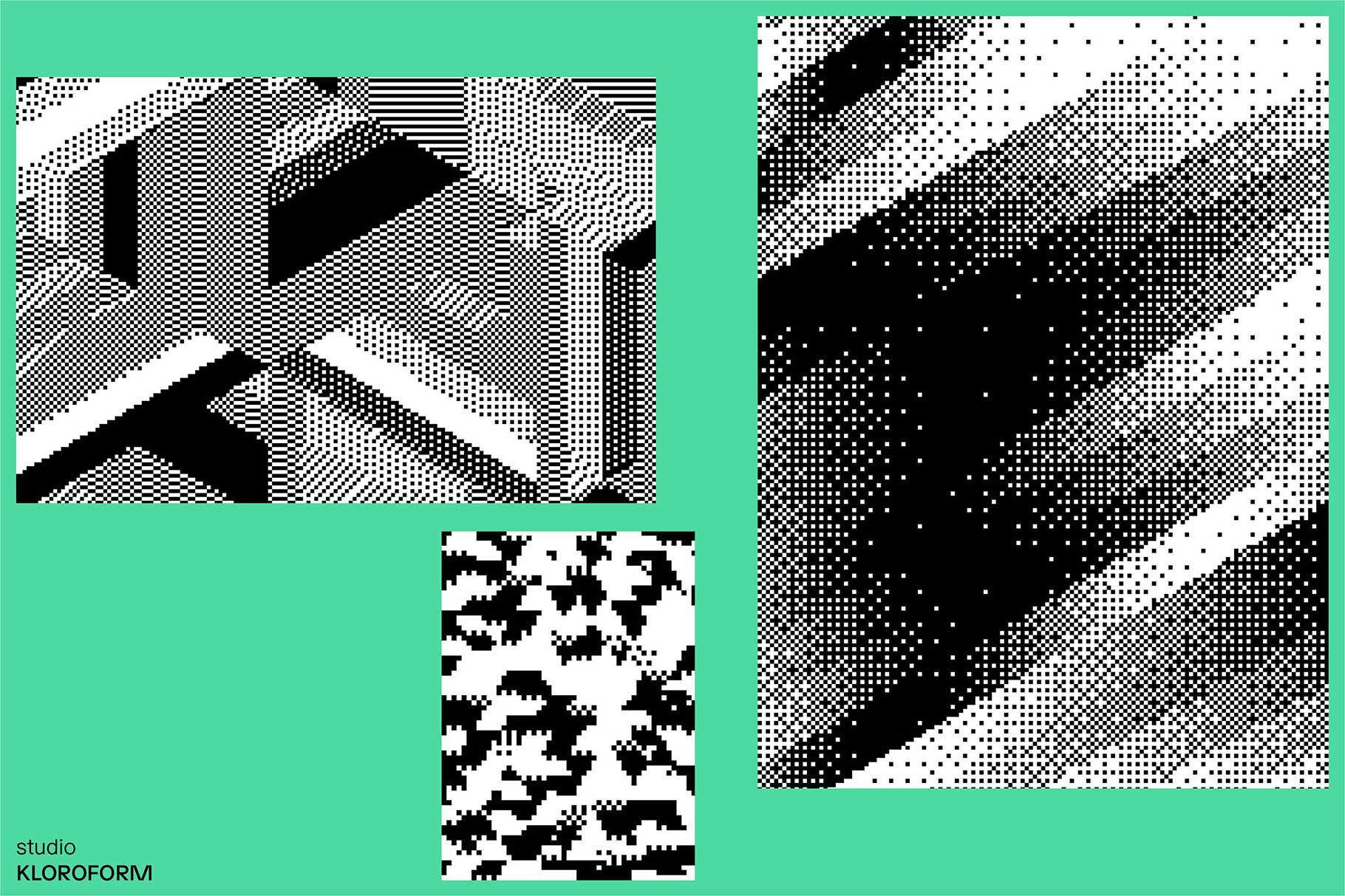 Dither 2 一组 130个复古时尚像素海报设计产品印刷矢量PNG图形元素 -