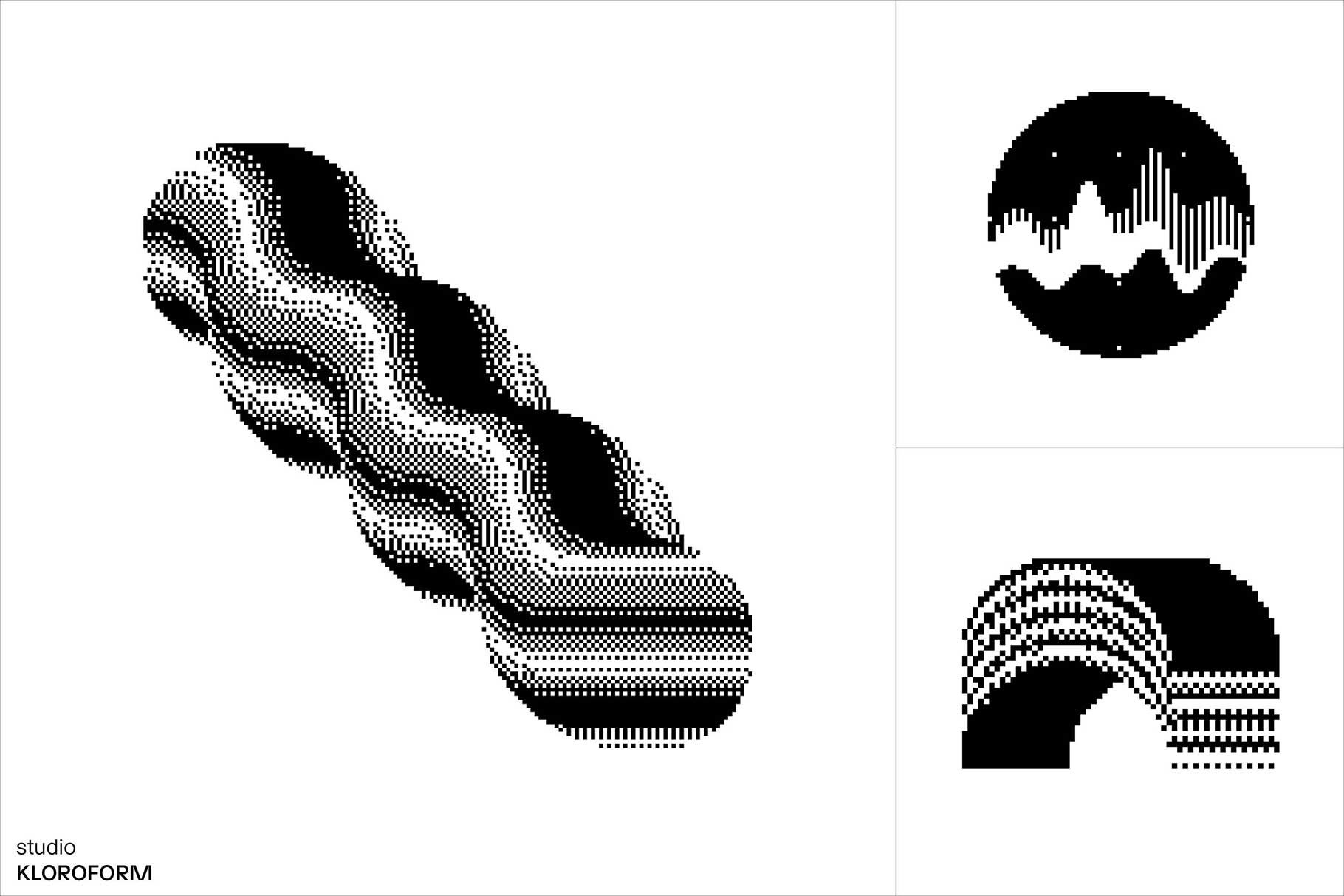 Dither 2 一组 130个复古时尚像素海报设计产品印刷矢量PNG图形元素 -