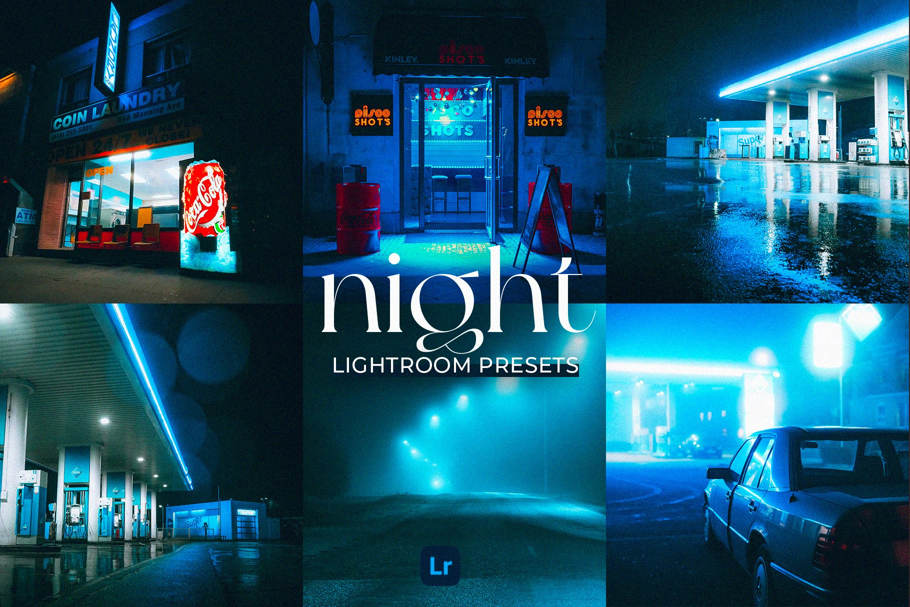 Night Lightroom Presets 10个夜间摄影都市扫街人文人像自然摄影和霓虹灯摄影 Lightroom 预设 -