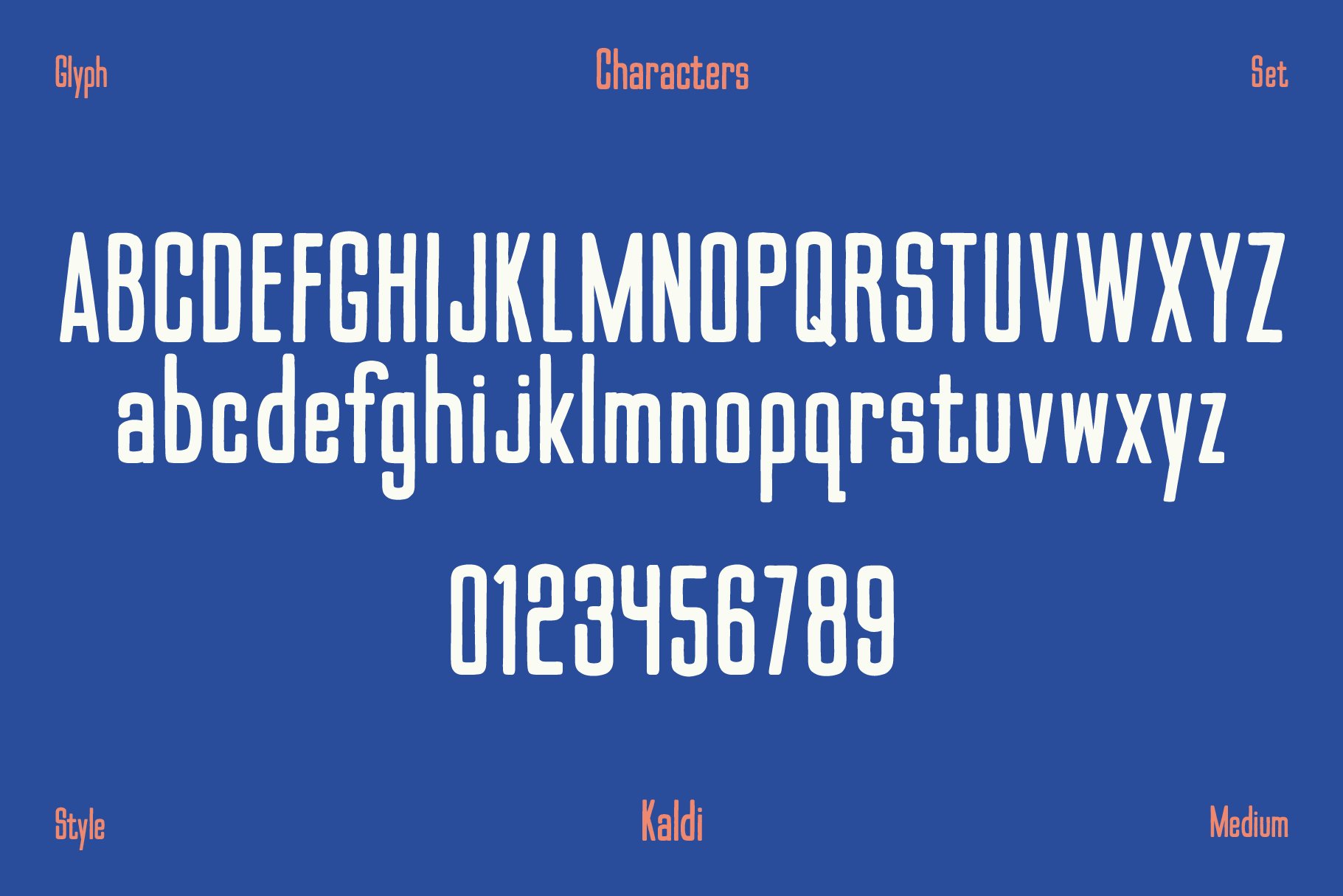 Kaldi Font Family 一种高大浓缩复古产品包装 海报设计 贴纸字体 -