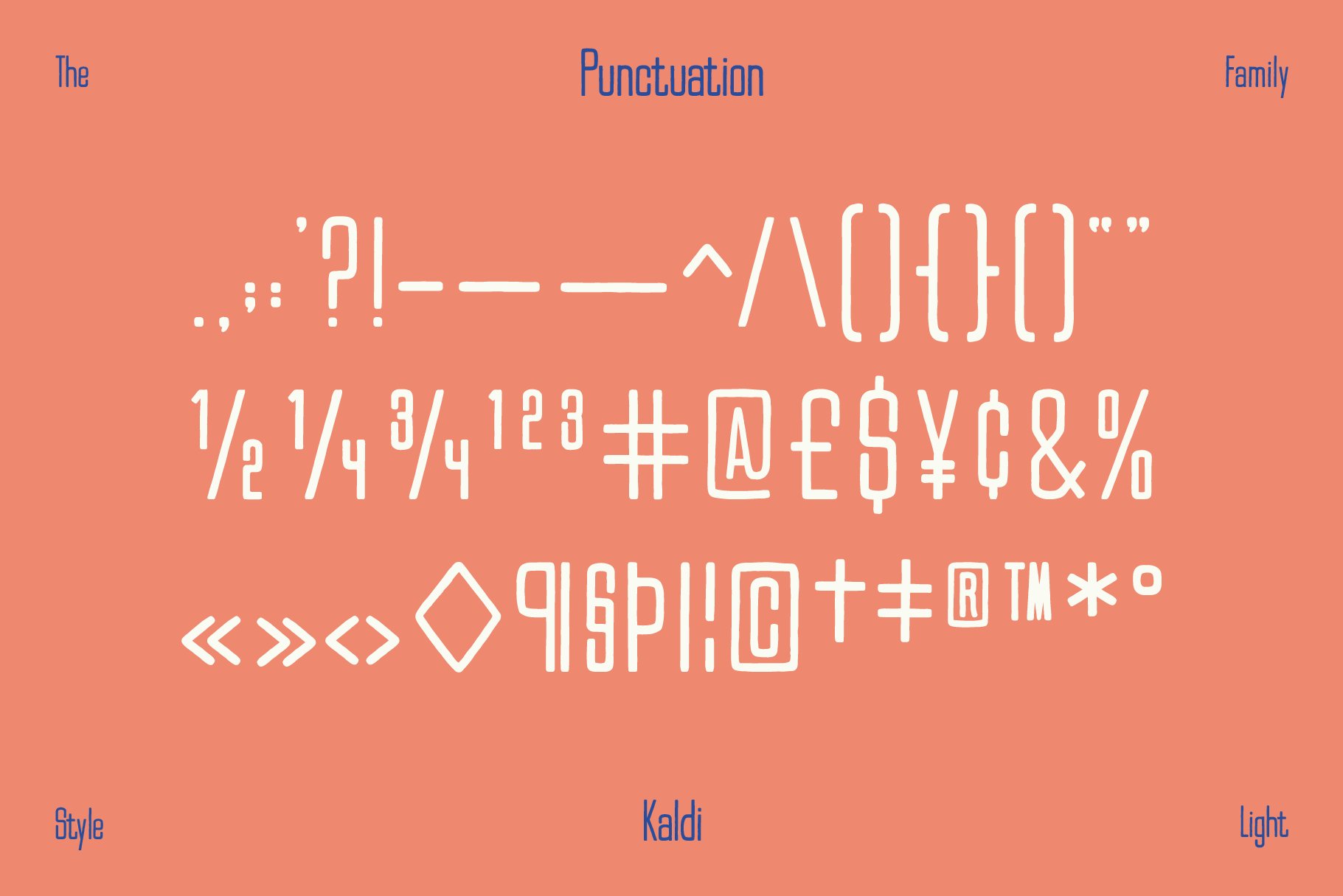 Kaldi Font Family 一种高大浓缩复古产品包装 海报设计 贴纸字体 -