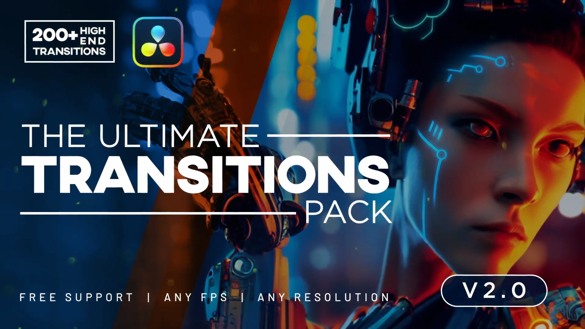 200多种超级易用时尚高端达芬奇转场预设插件 The Ultimate Transitions Pack V2 - DaVinci Resolve预设插件 -