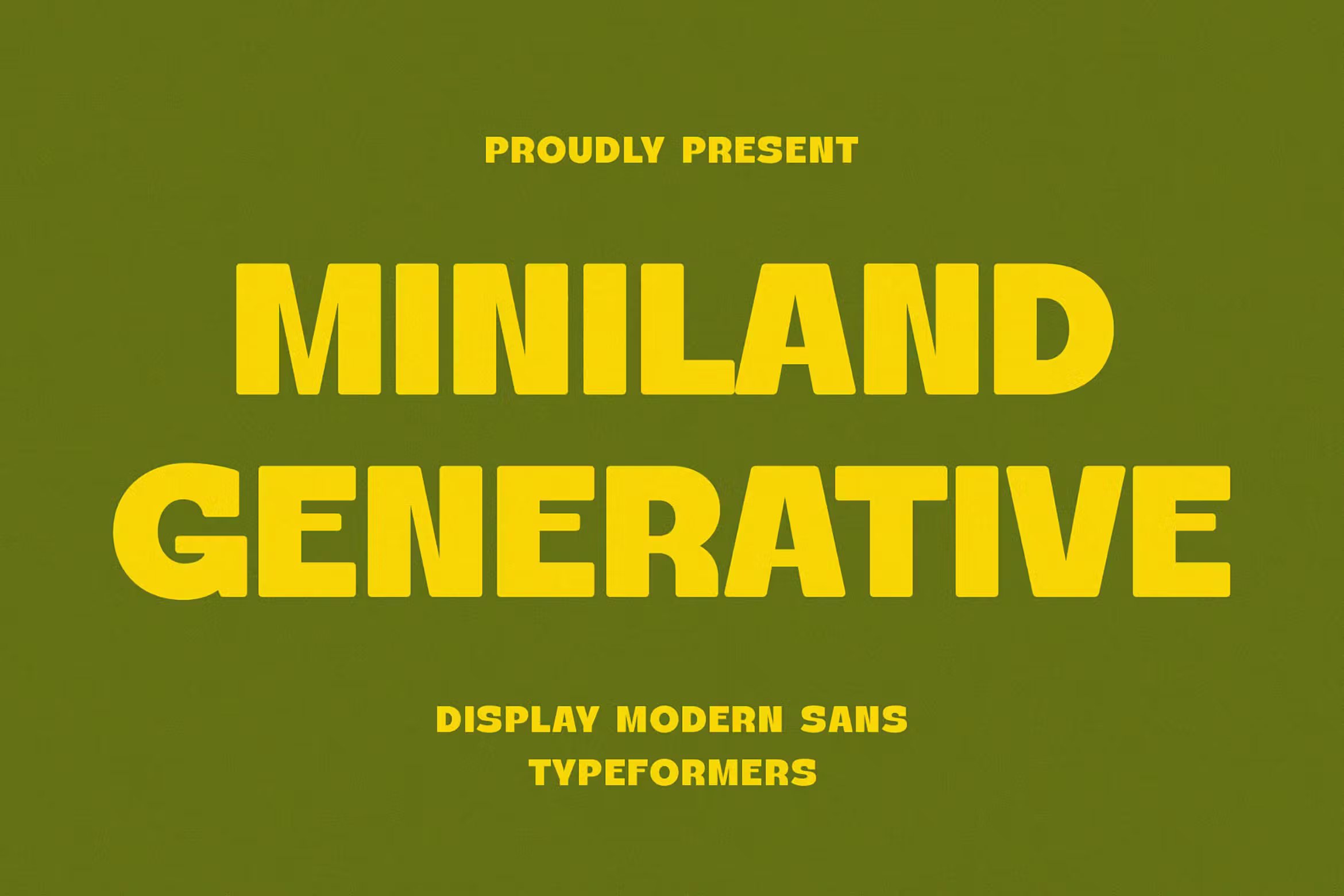 现代装饰性粗标题杂志产品包装无衬线字体 Miniland Generative - Display Modern Sans Serif -