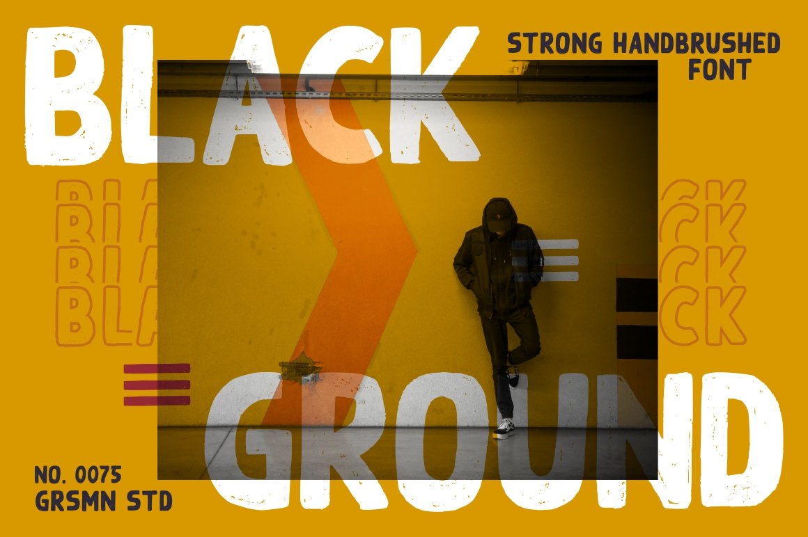 BLACK GROUND 标志设计、品牌形象、产品包装、都市气息无衬线字体 -