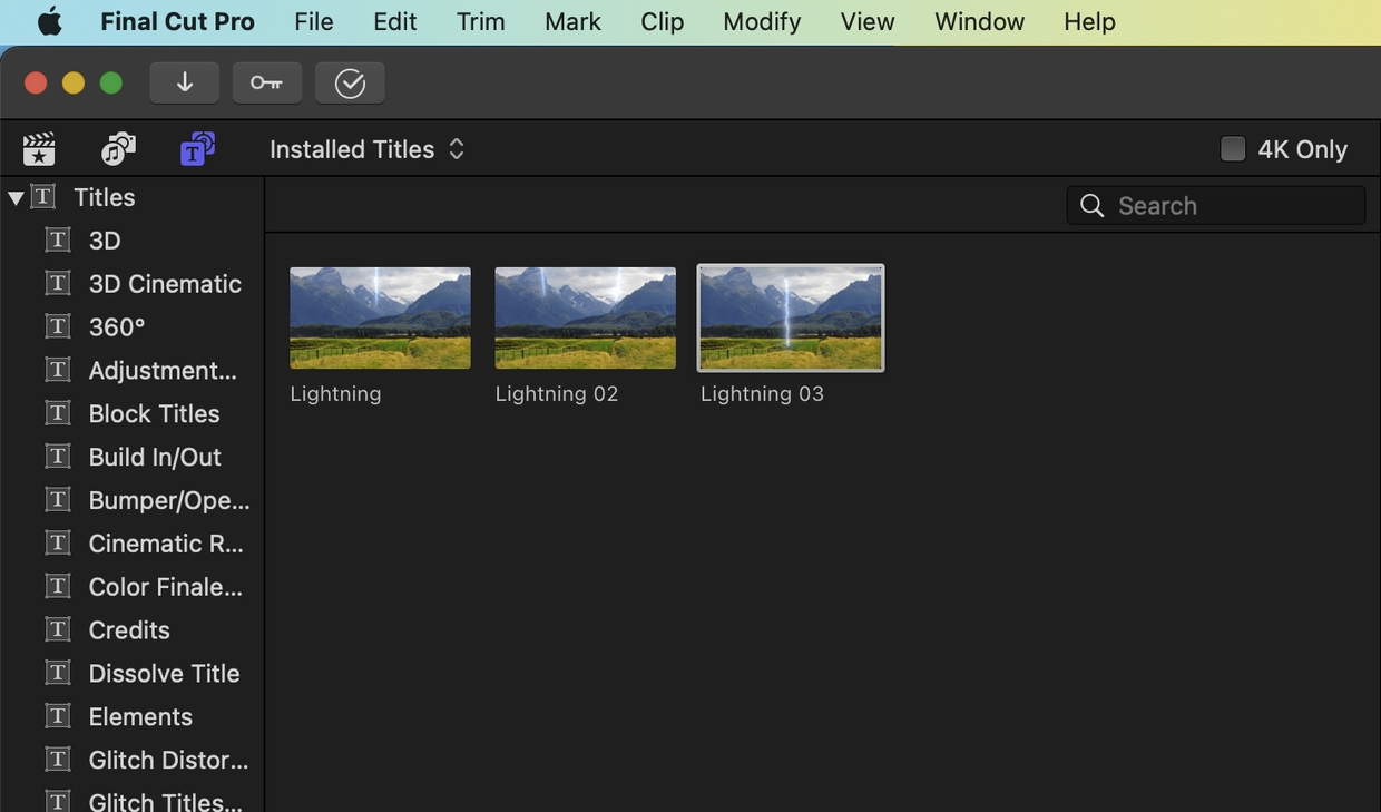 FCPX插件：Ryan Nangle 闪电转场过渡视频效果插件 Ryan Nangle - Lightning Plugin - Final Cut Pro -