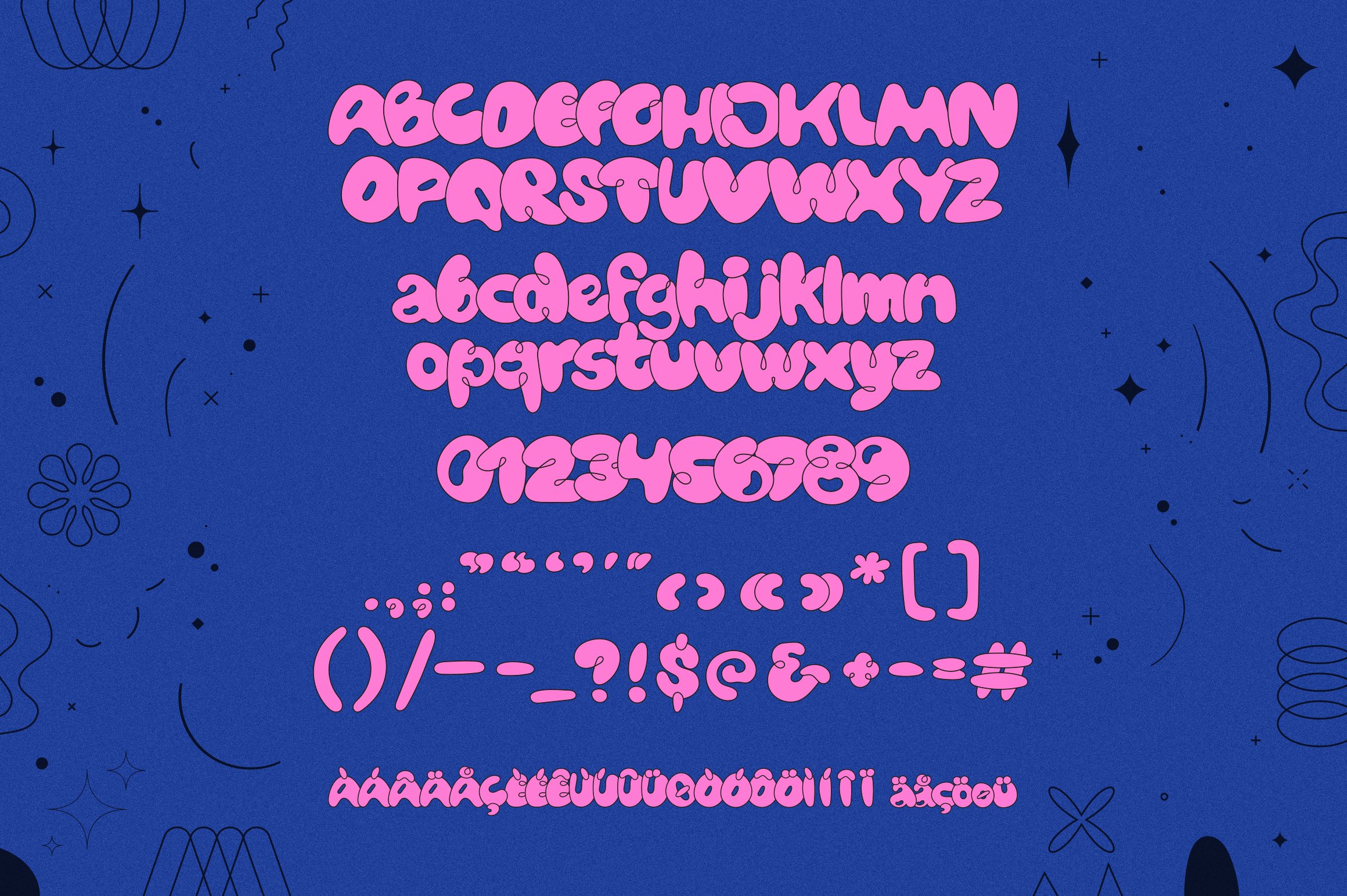 Bubblicity | Bubble Font Family  6种复古风格趣味气泡字体系列 -