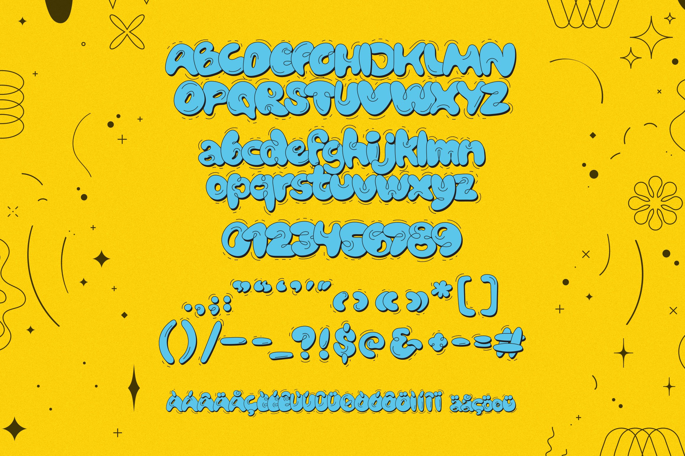 Bubblicity | Bubble Font Family  6种复古风格趣味气泡字体系列 -