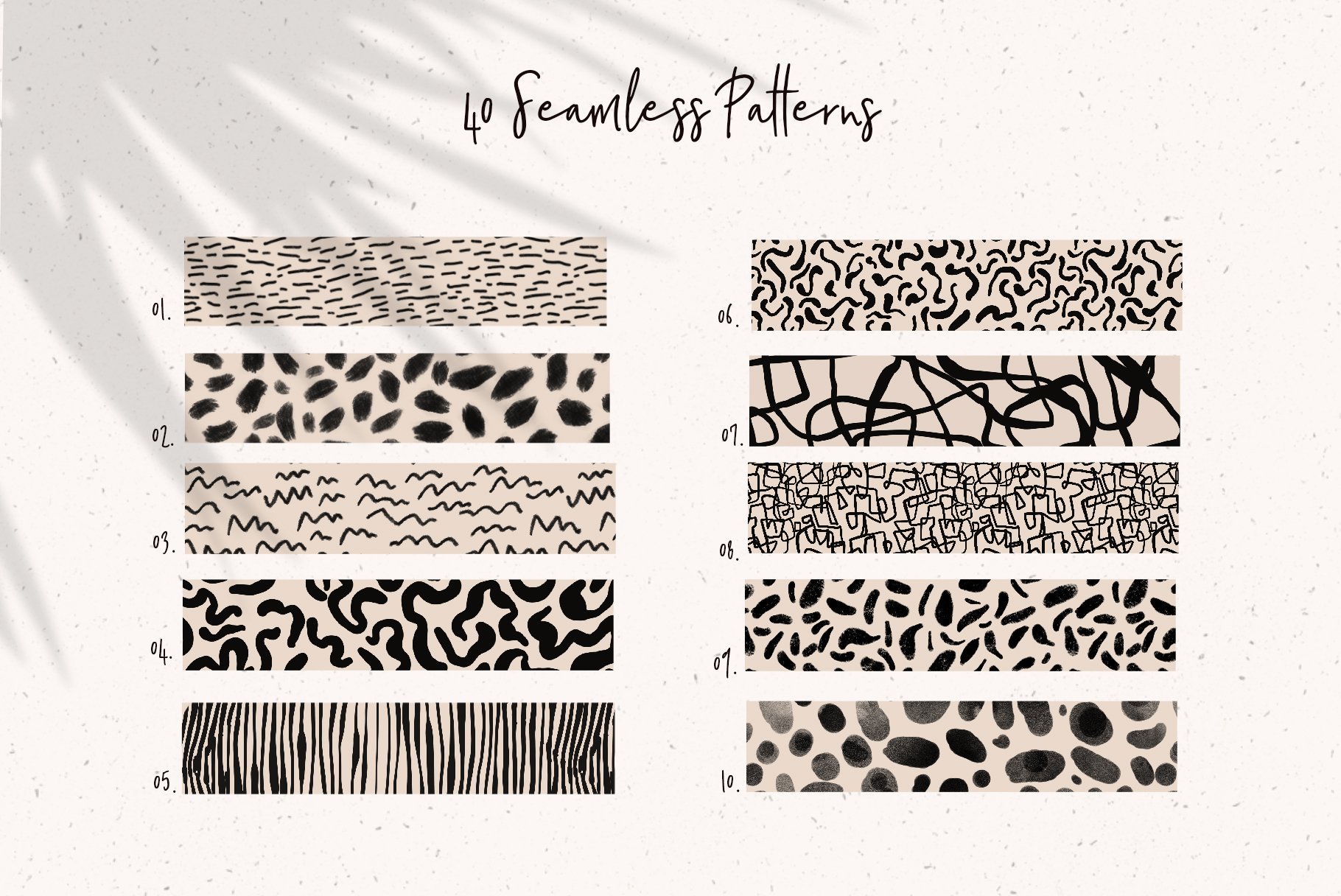 Procreate 40种不同重复现代无缝图案画笔 Procreate Modern Pattern Brushes -