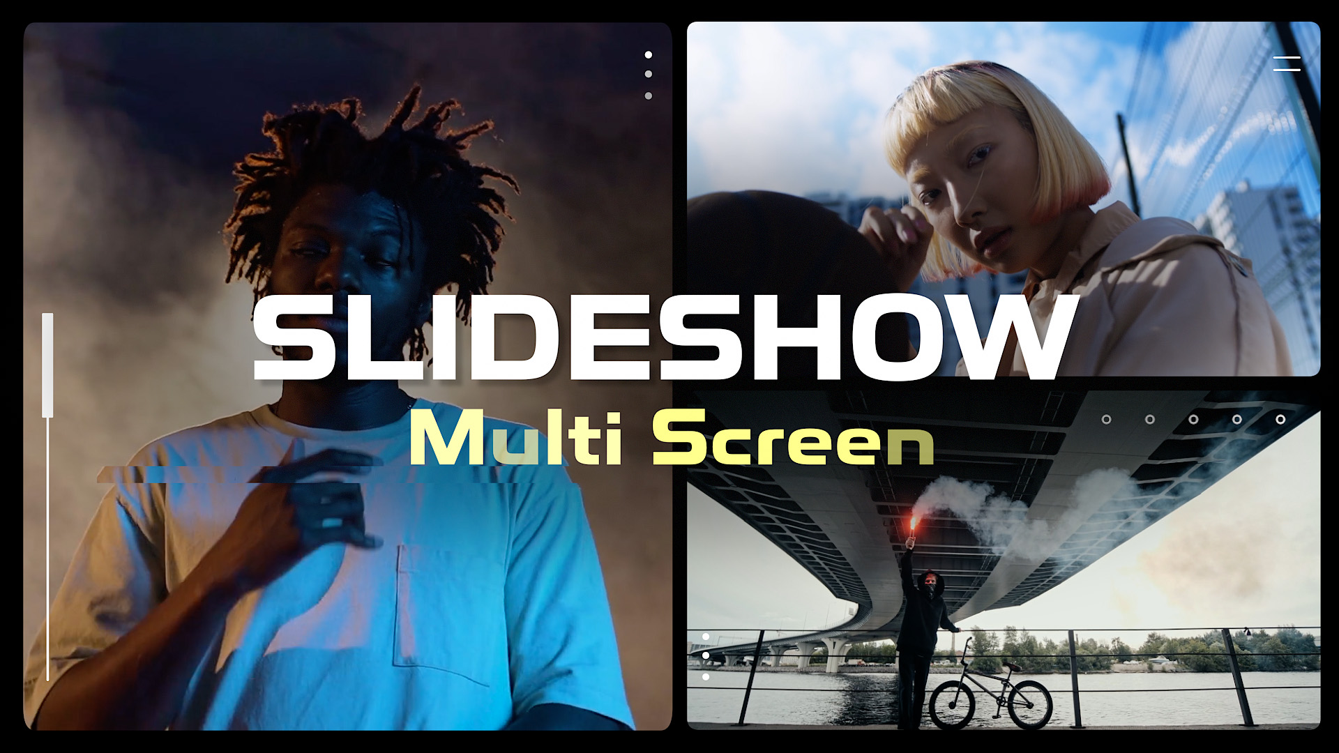 Multi Screen Slideshow 4K 时尚分屏多屏动画转场过渡 FCPX插件 -